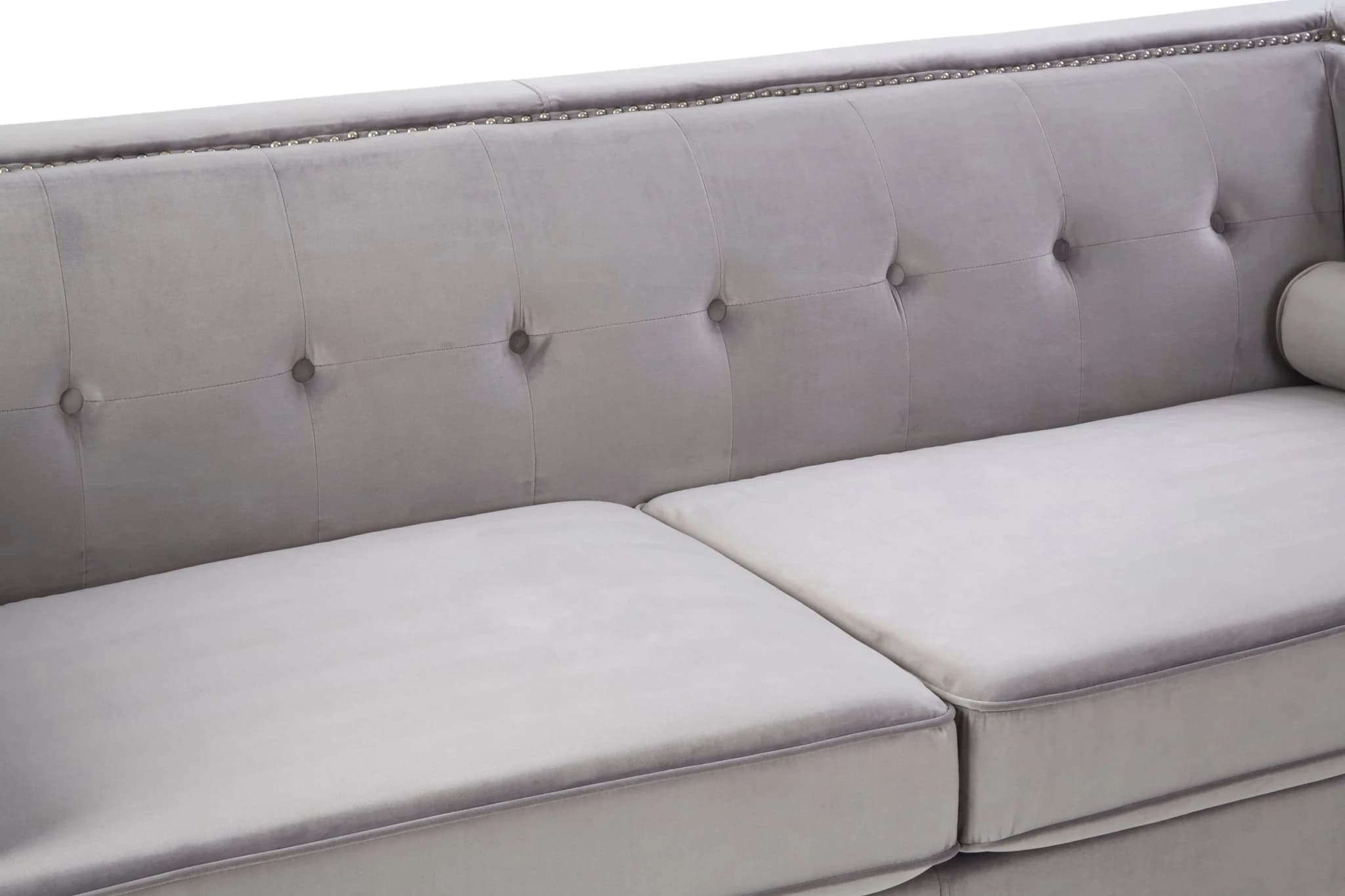 Felisa 3 Seat Grey Velvet Sofa - Seating, photo 8 of 8