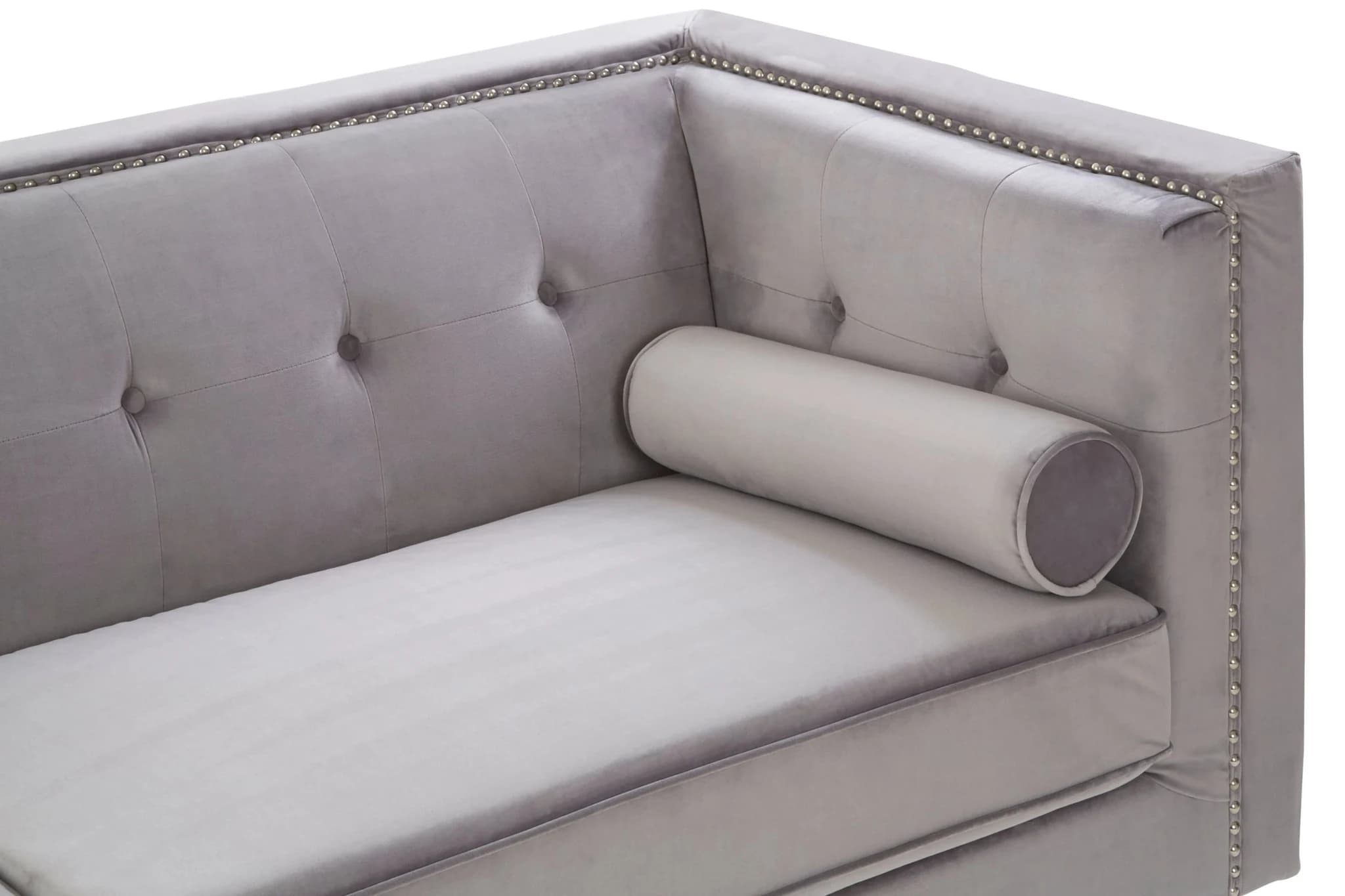 Felisa 3 Seat Grey Velvet Sofa - Seating, photo 7 of 8