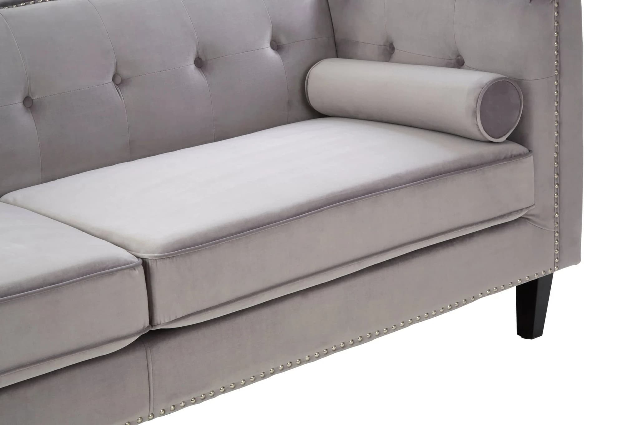 Felisa 3 Seat Grey Velvet Sofa - Seating, photo 6 of 8