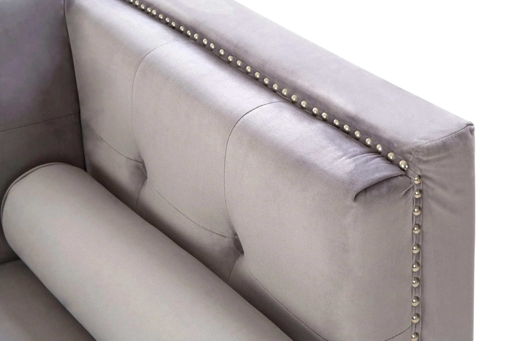 Felisa 3 Seat Grey Velvet Sofa - Seating, photo 5 of 8