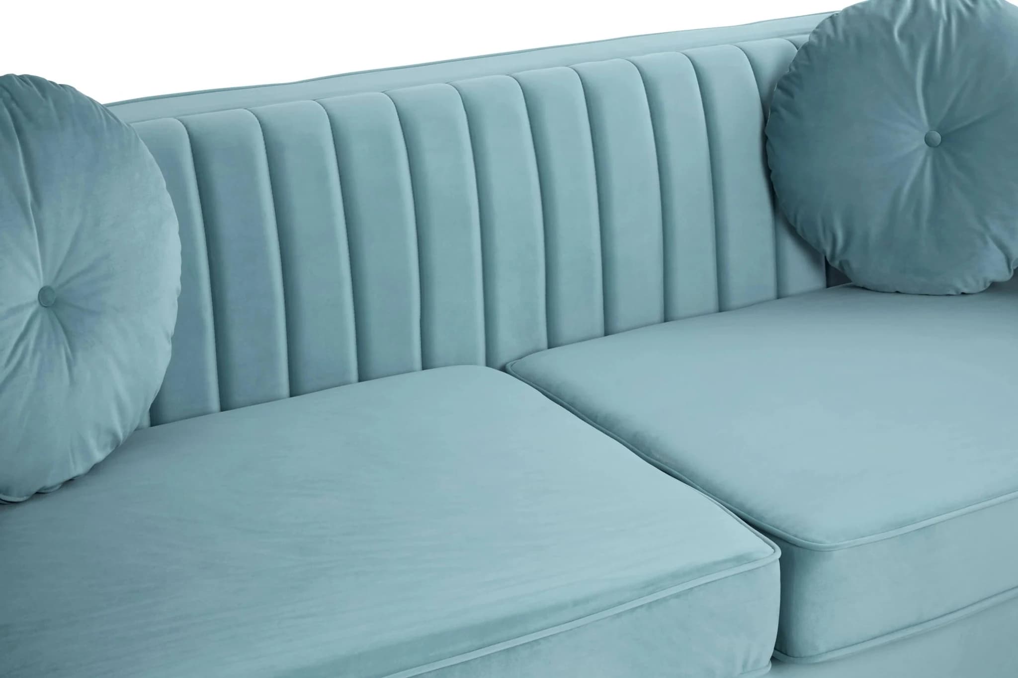 Farah Three Seater Pastel Green Velvet Sofa - Seating, photo 8 of 8