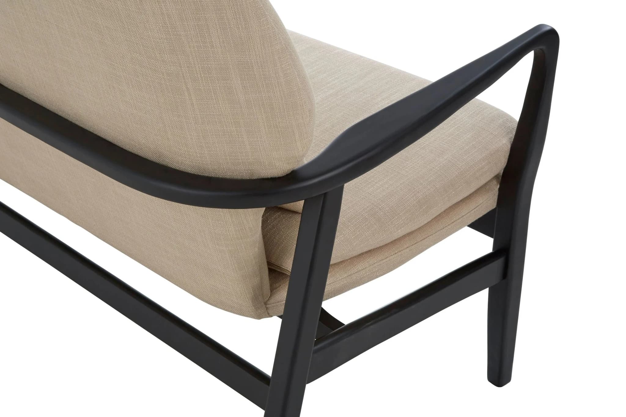 Stockholm 2 Seat Beige Sofa With Black Wood Frame - Seating, photo 5 of 8