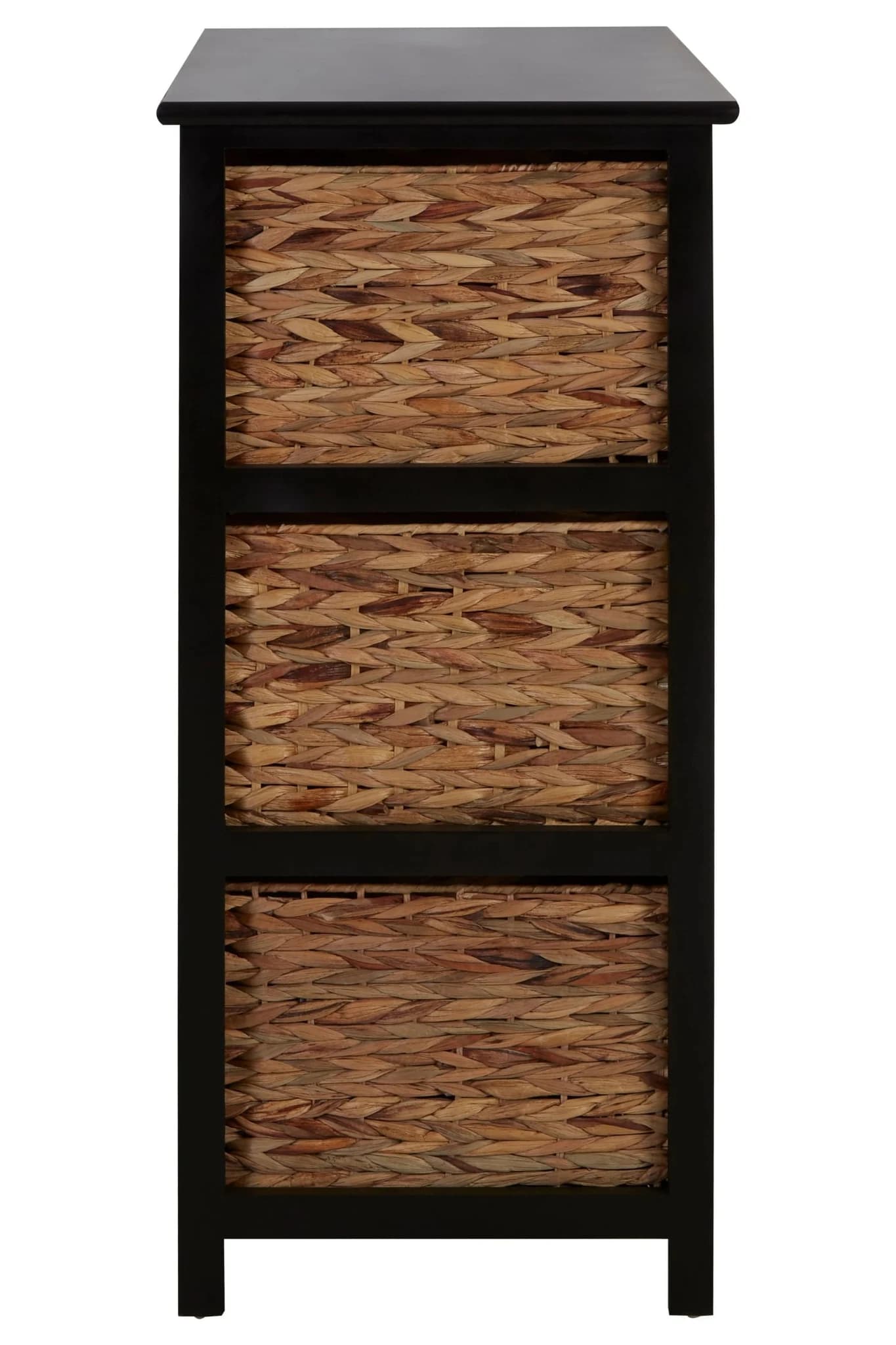 Padstow Black Storage Unit with 6 Water Hyacinth Drawers - Bookcases & shelving, photo 4 of 8