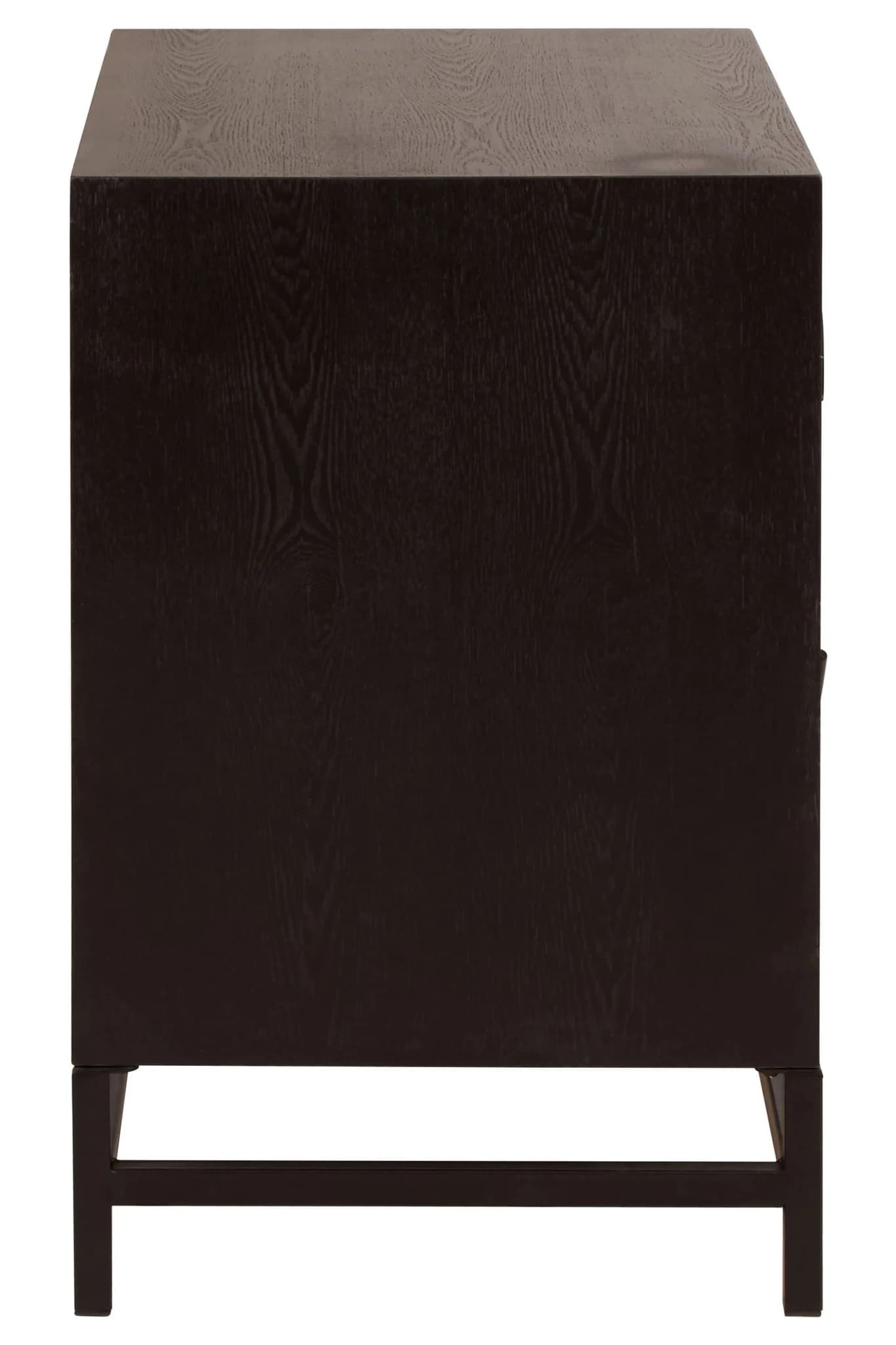 Lombok Rustic Chevron and Black 2 Drawer Bedside Table - Tables, photo 3 of 8