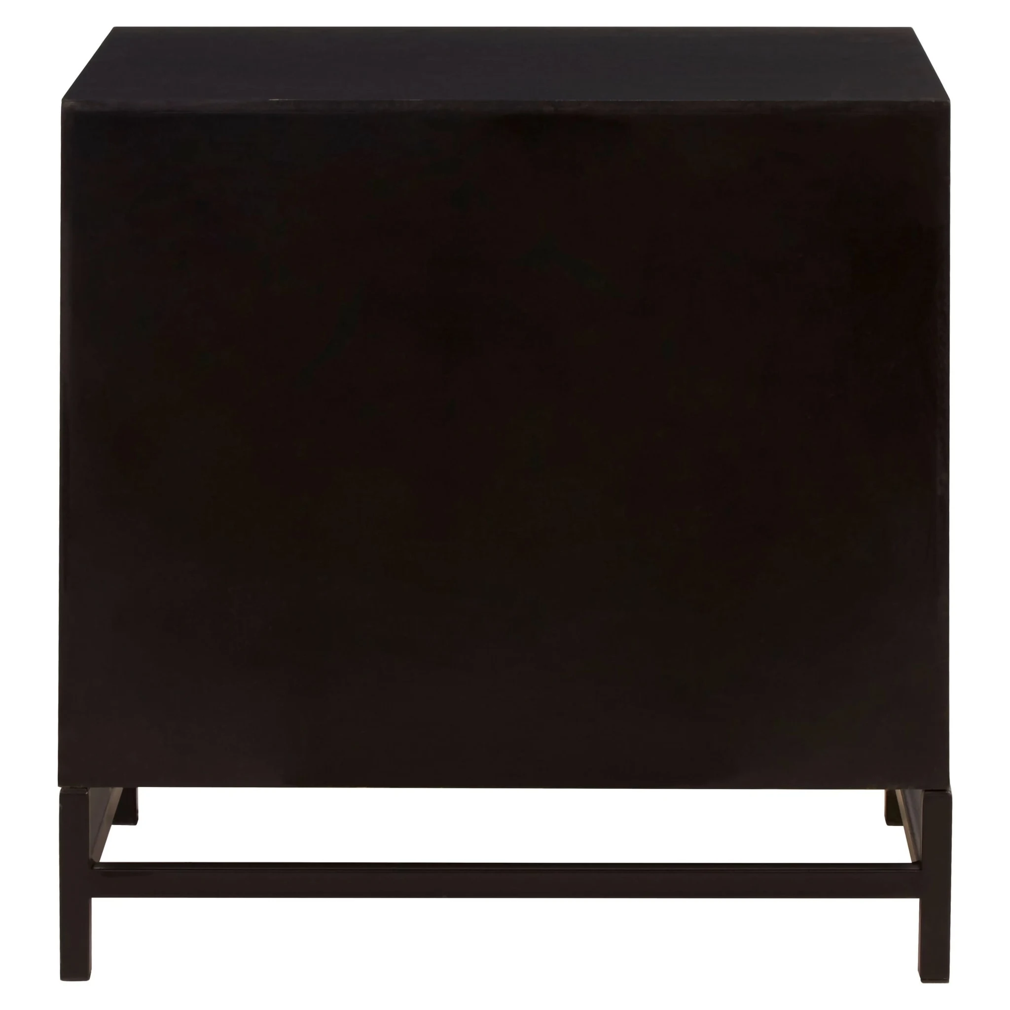 Lombok Rustic Chevron and Black 2 Drawer Bedside Table - Tables, photo 2 of 8