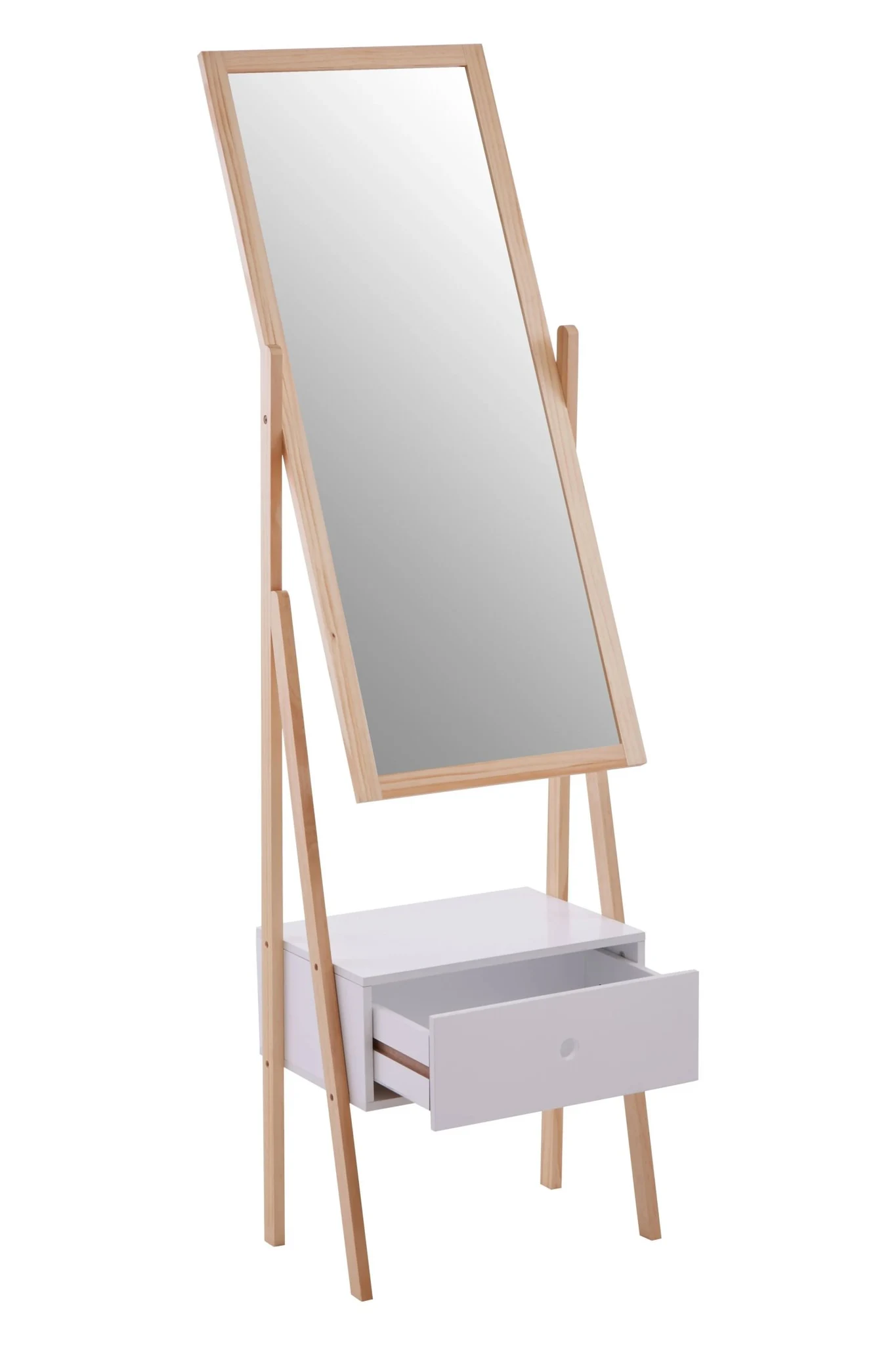 Rostok Single Drawer Floor Mirror - Decorative, photo 4 of 7