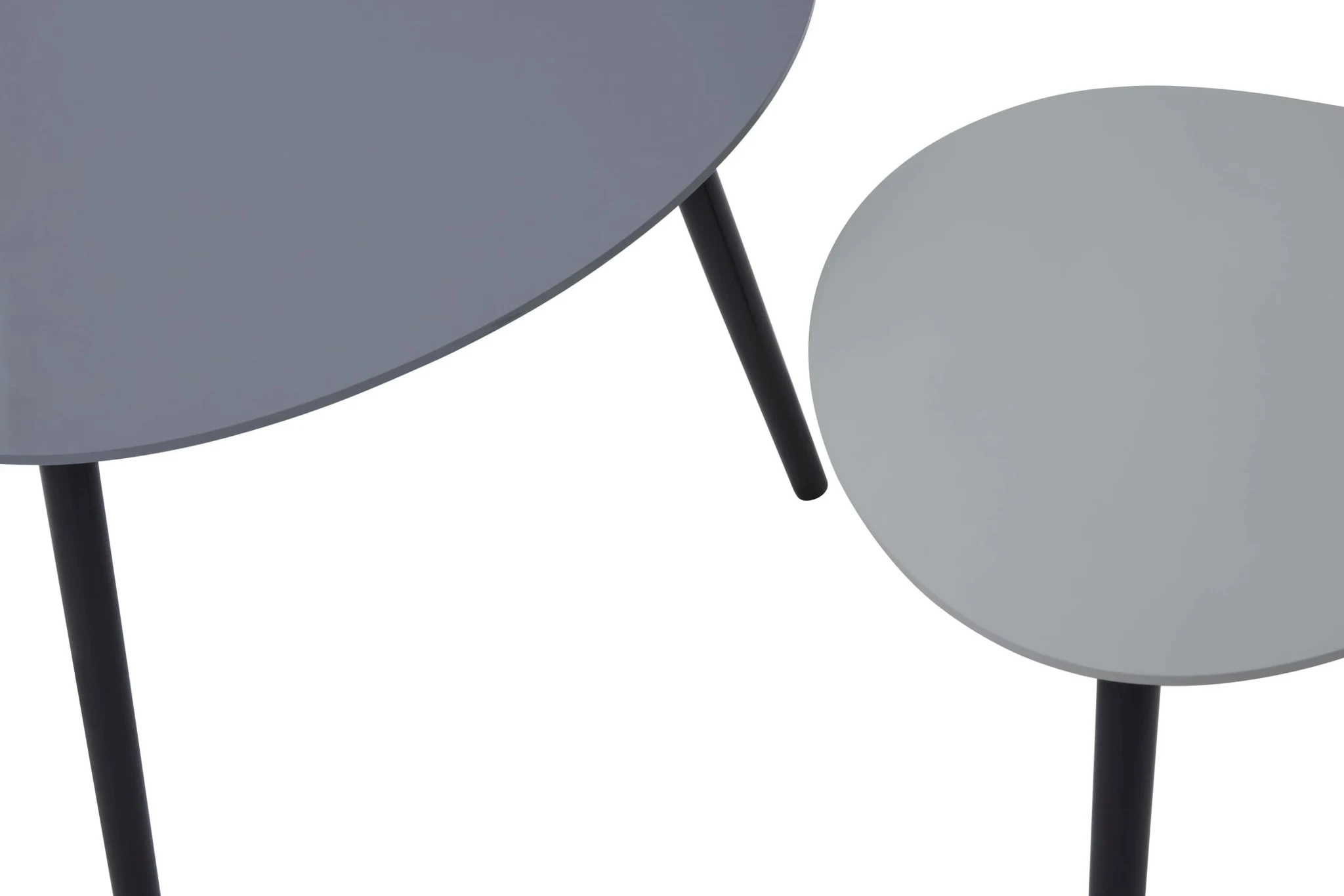 Nostra Grey Gloss Finish Set Of 2 Side Tables - Tables, photo 7 of 8