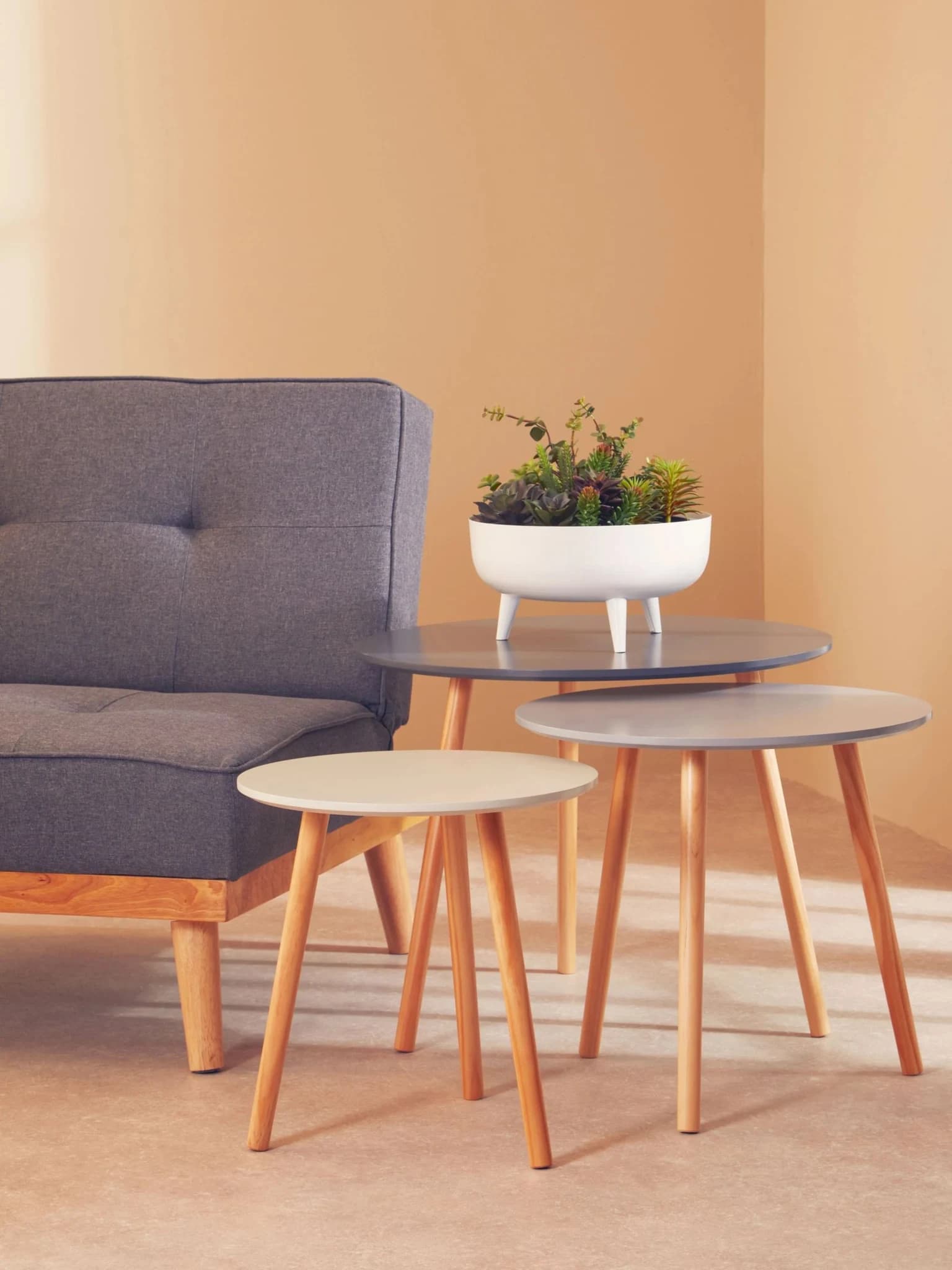Nostra Grey Set Of 3 Round Tables - Tables, photo 3 of 8