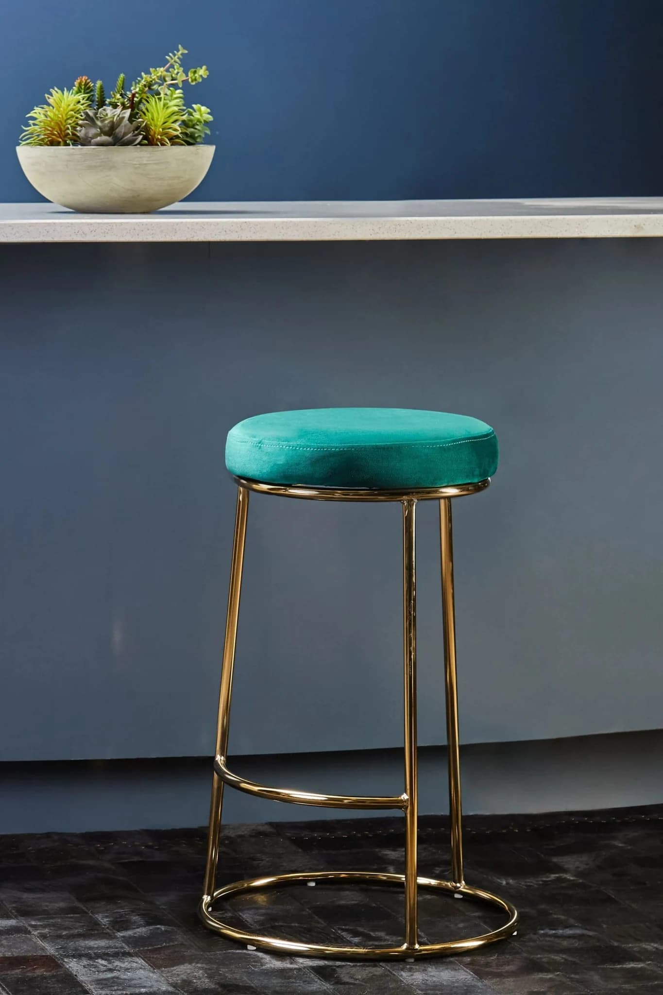 Manhattan Green Velvet Bar Stool - Seating, photo 2 of 7