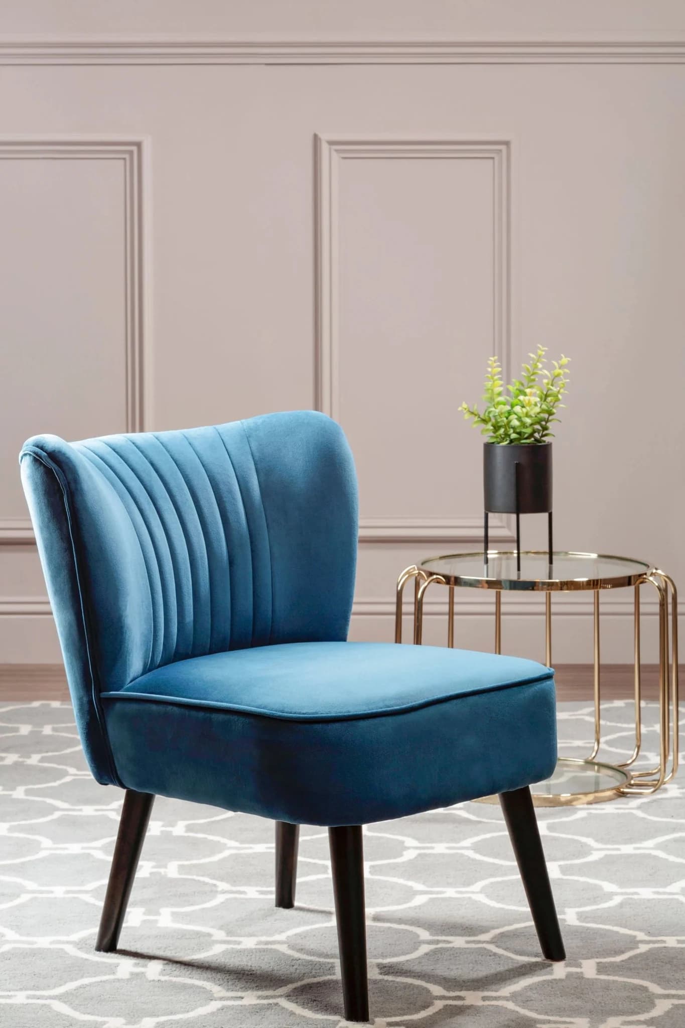 Regents Park Blue Velvet Chair - Seating, photo 6 of 8