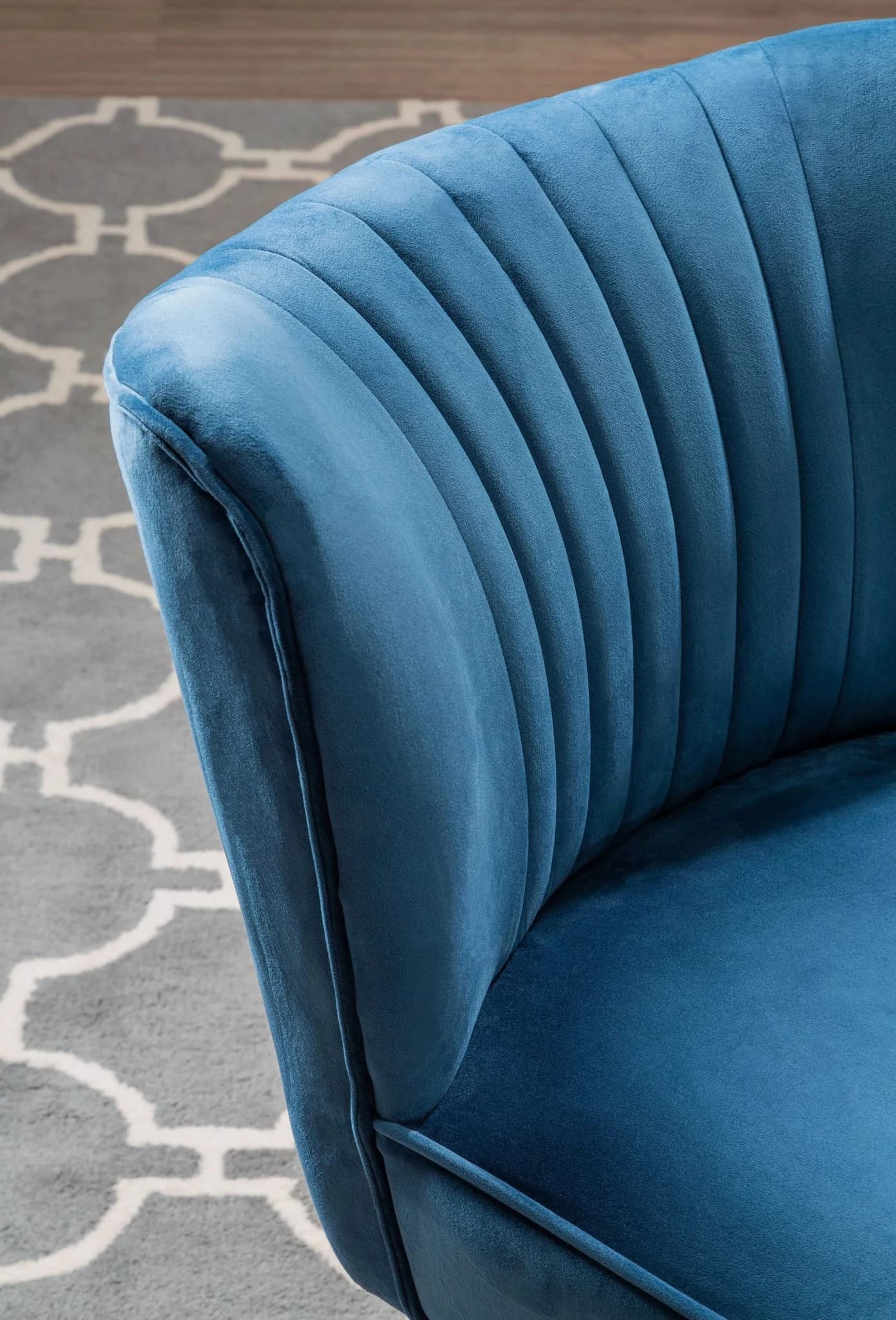 Regents Park Blue Velvet Chair - Seating, photo 5 of 8