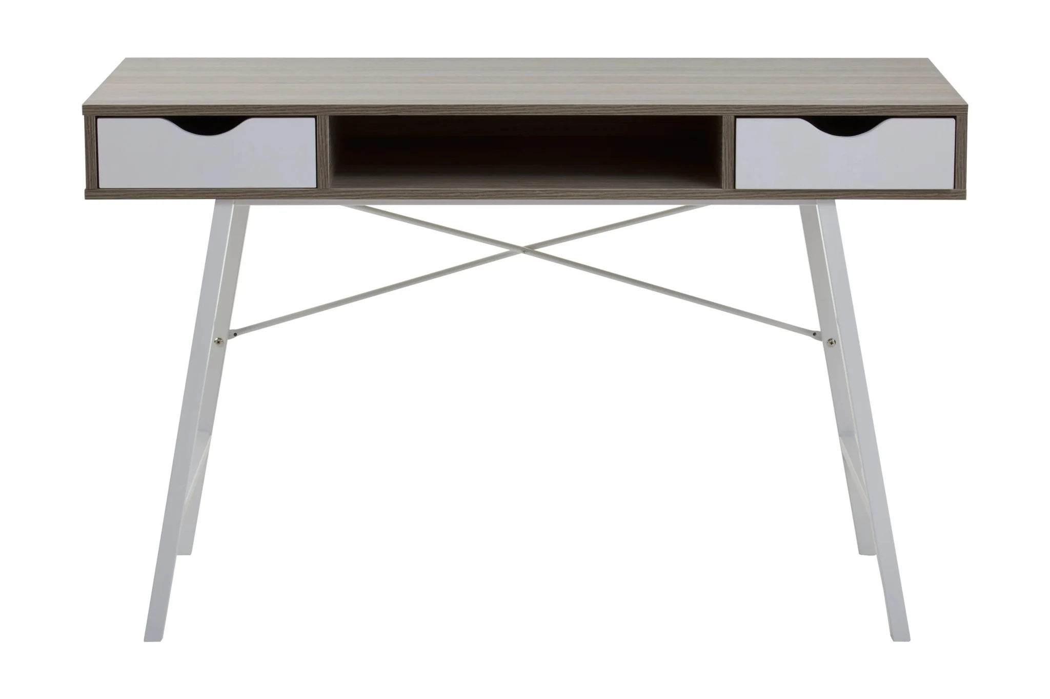 Bradbury Two Drawer Light Oak Veneer Desk - Tables, photo 4 of 8