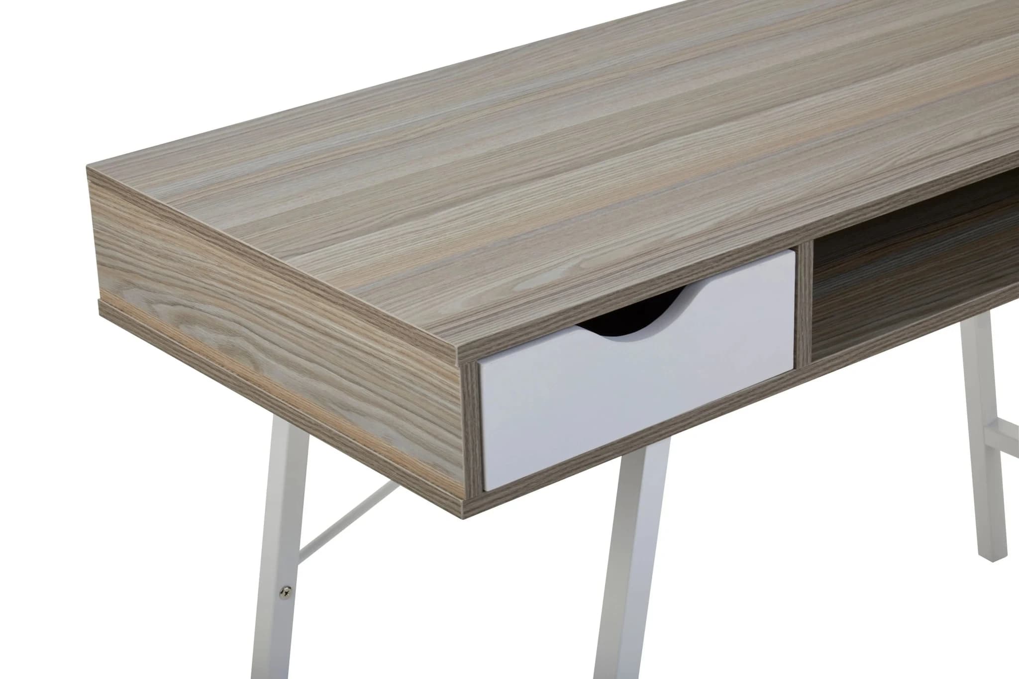 Bradbury Two Drawer Light Oak Veneer Desk - Tables, photo 7 of 8