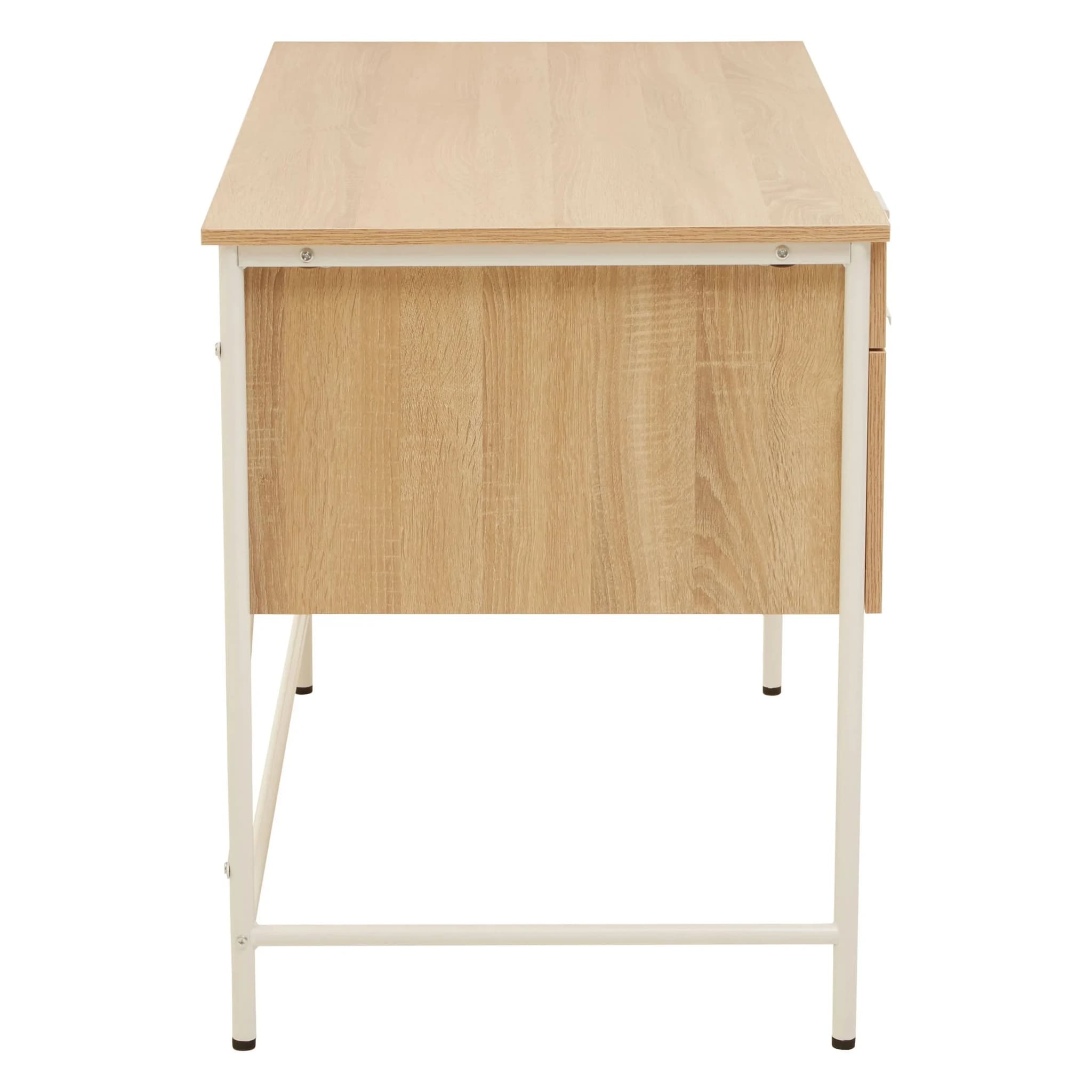 Bradbury Natural Oak Veneer Desk With Drawers - Tables, photo 4 of 8