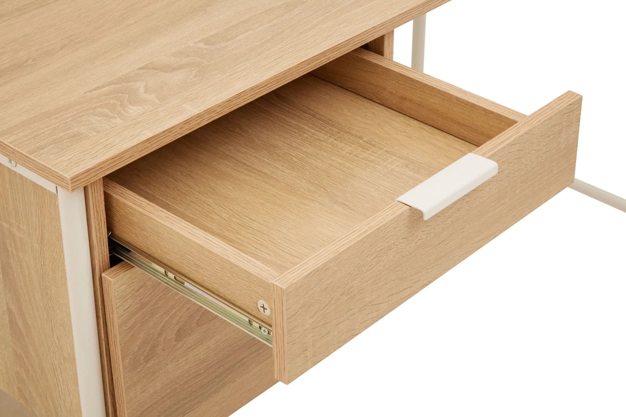 Bradbury Natural Oak Veneer Desk With Drawers - Tables, photo 8 of 8
