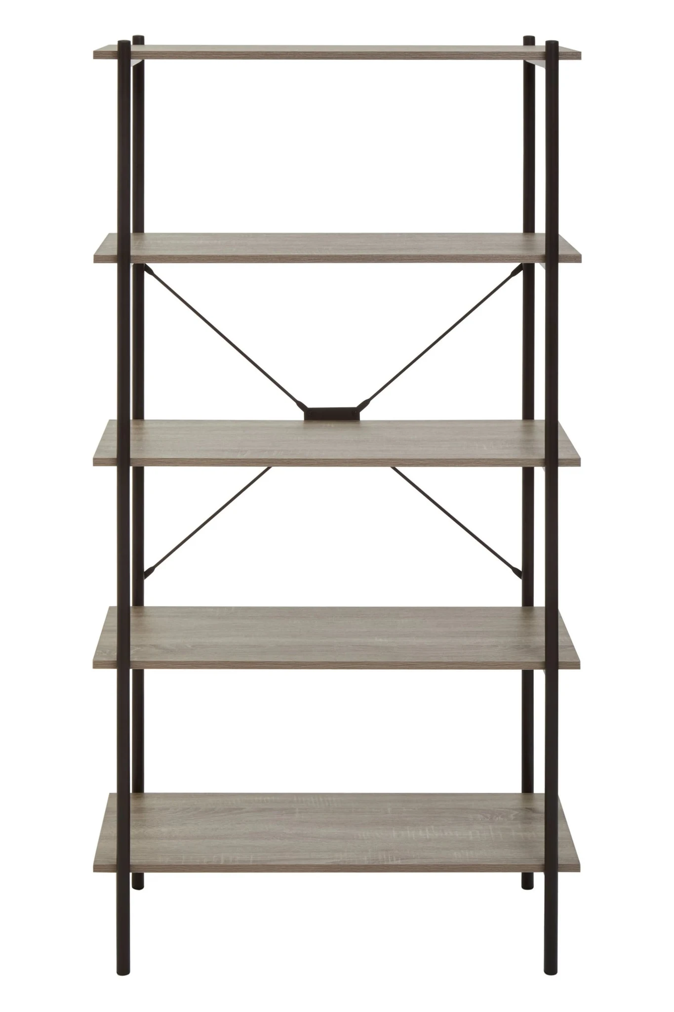 Bradbury Five Tier Grey Oak Veneer Shelf Unit - Bookcases & shelving, photo 4 of 8