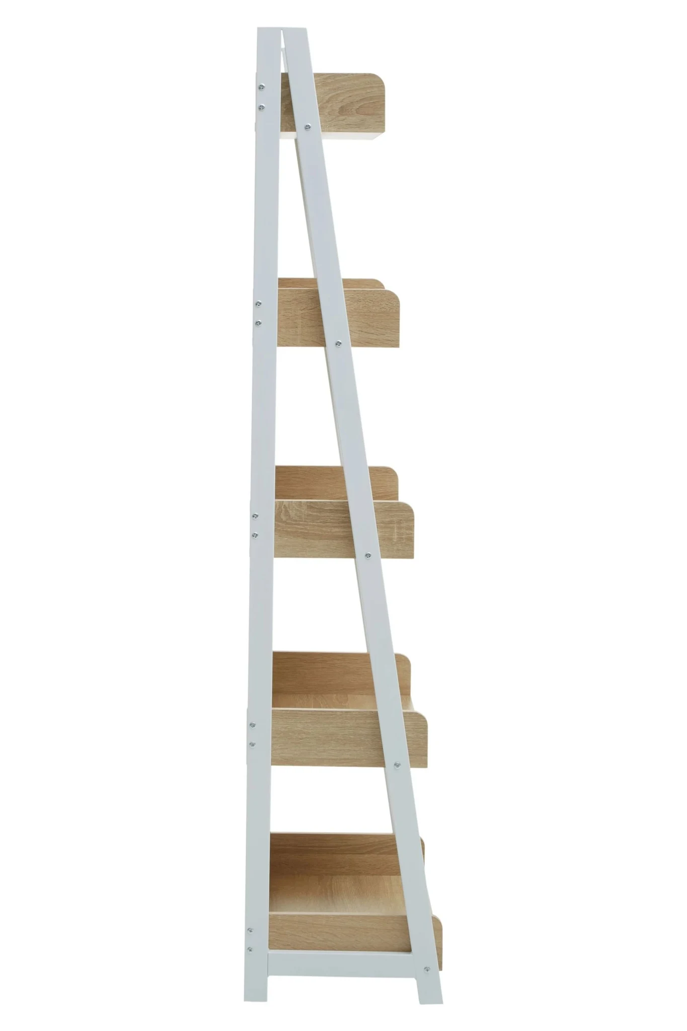 Bradbury Five Tier Natural Oak Effect Ladder Shelf Unit - Bookcases & shelving, photo 3 of 7