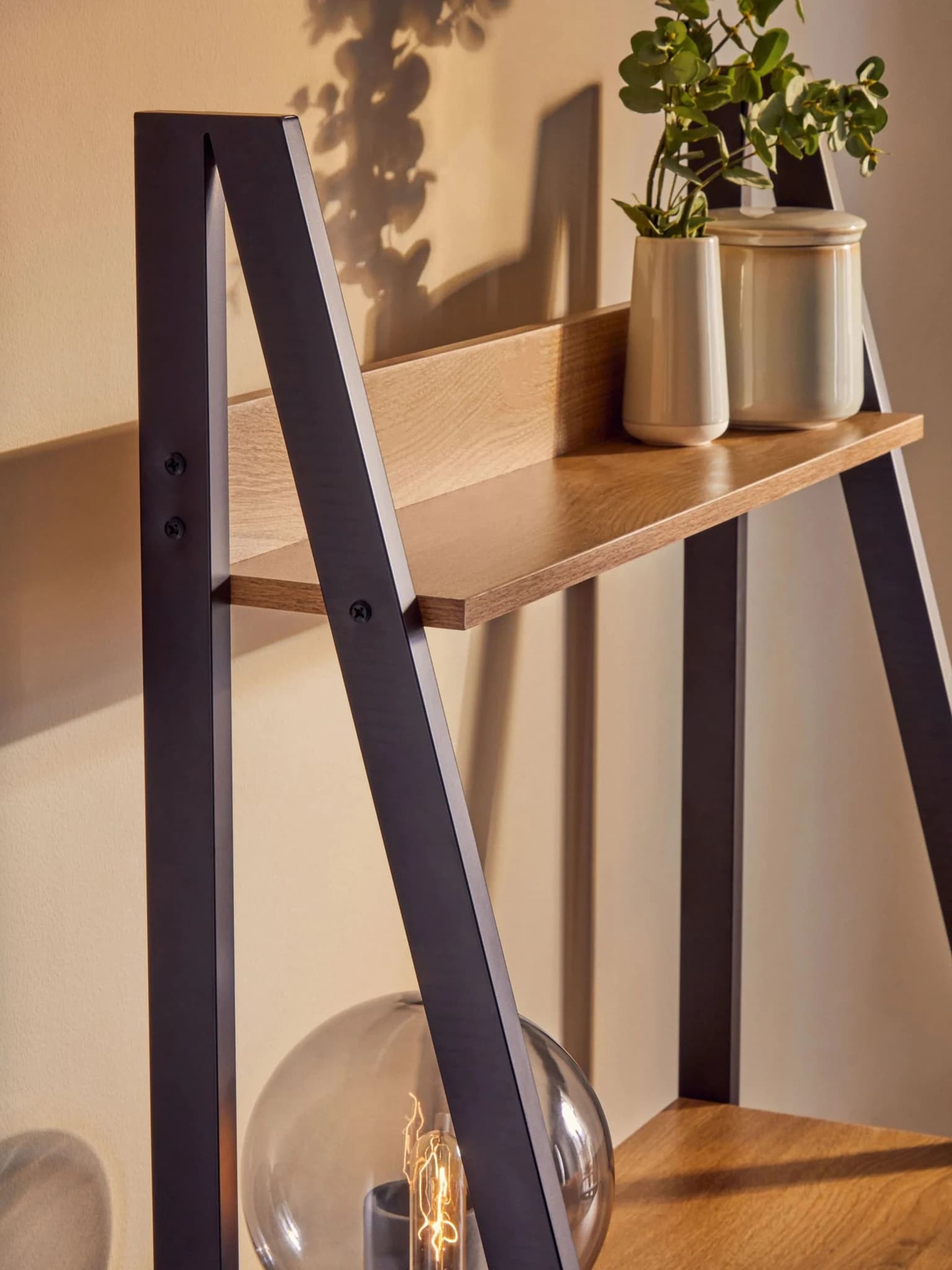 Bradbury Natural Oak Effect Desk with Metal Frame - Tables, photo 4 of 8