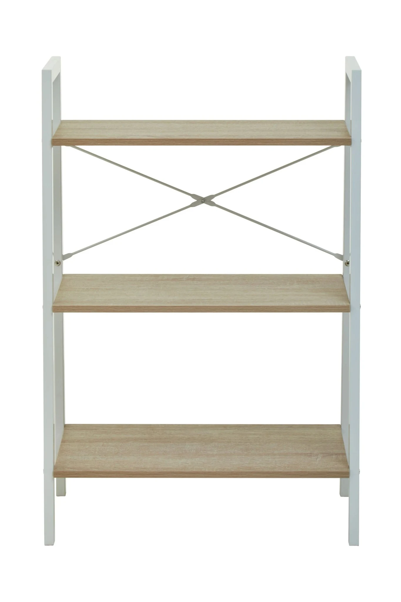 Bradbury Three Tier Natural Oak Veneer Ladder Shelf Unit - Bookcases & shelving, photo 4 of 8