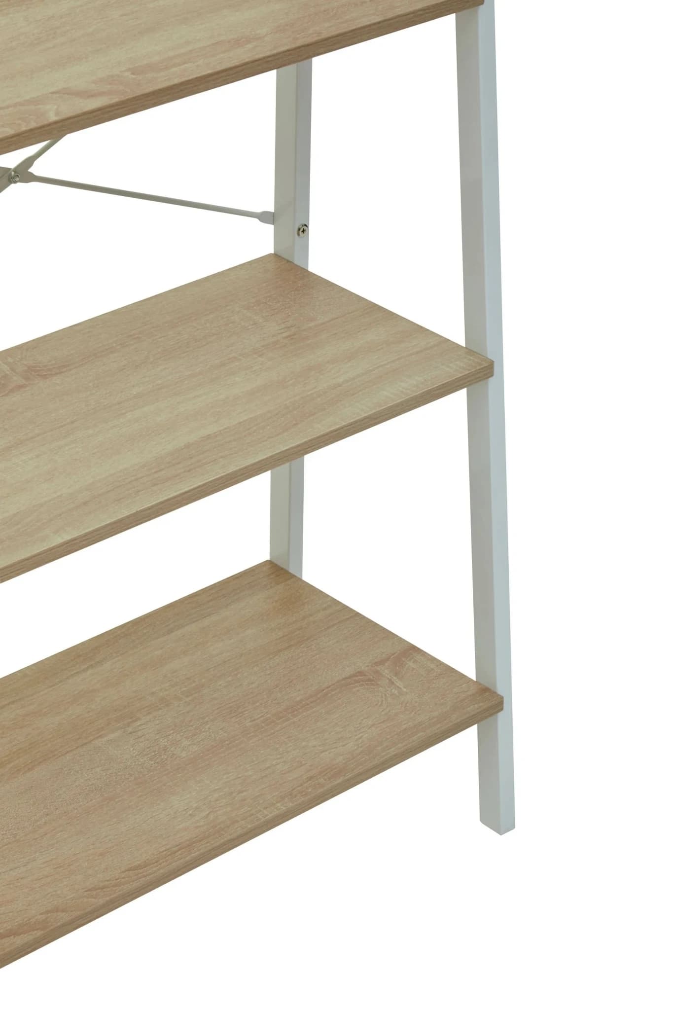 Bradbury Three Tier Natural Oak Veneer Ladder Shelf Unit - Bookcases & shelving, photo 8 of 8