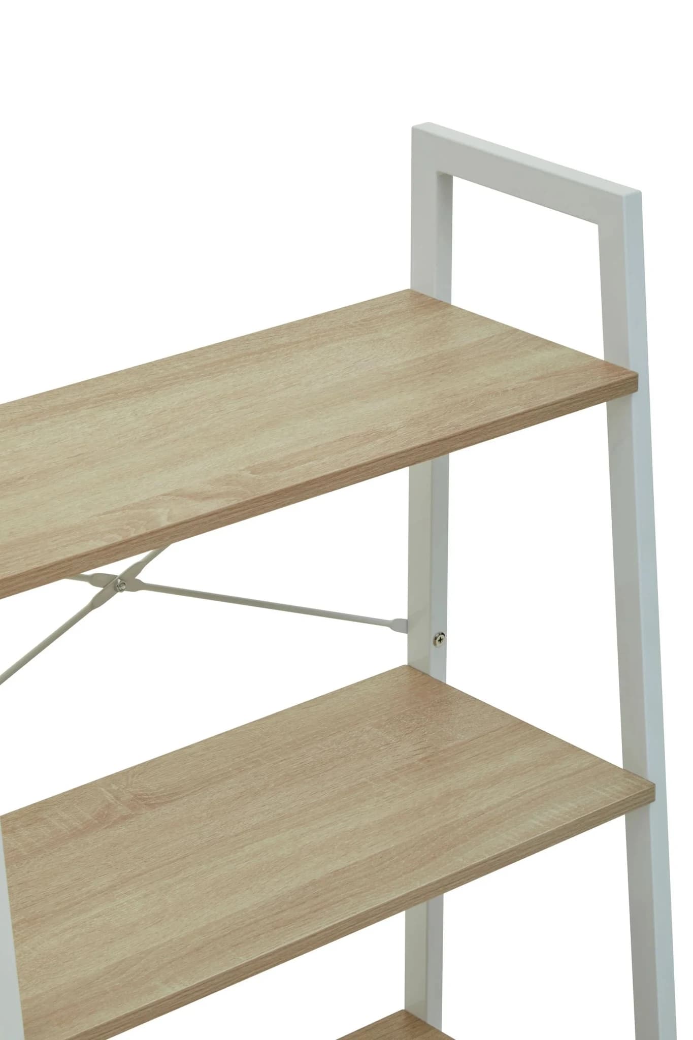Bradbury Three Tier Natural Oak Veneer Ladder Shelf Unit - Bookcases & shelving, photo 7 of 8