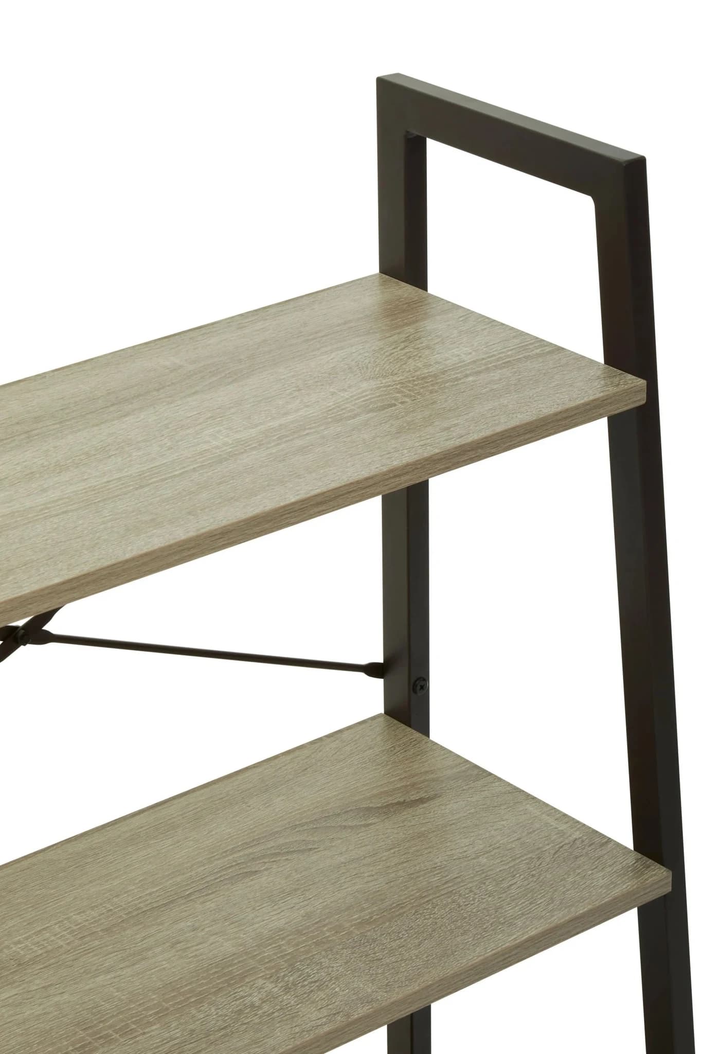 Bradbury Three Tier Grey Oak Veneer Ladder Shelf Unit - Bookcases & shelving, photo 7 of 8