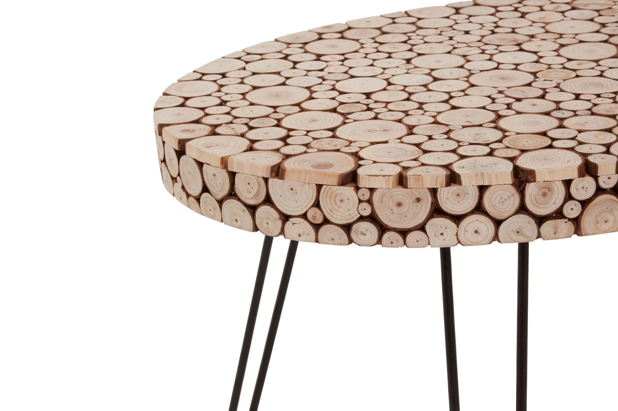 Lacuna Fir Wood Disc Mosaic Oval Coffee Table - Tables, photo 8 of 8