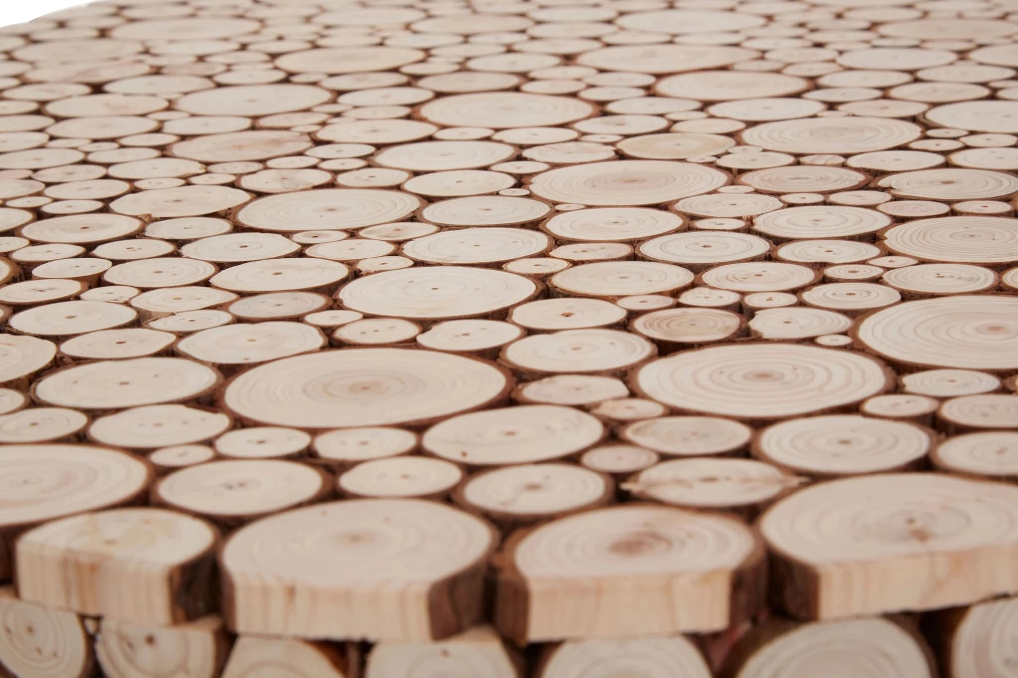 Lacuna Fir Wood Disc Mosaic Oval Coffee Table - Tables, photo 7 of 8