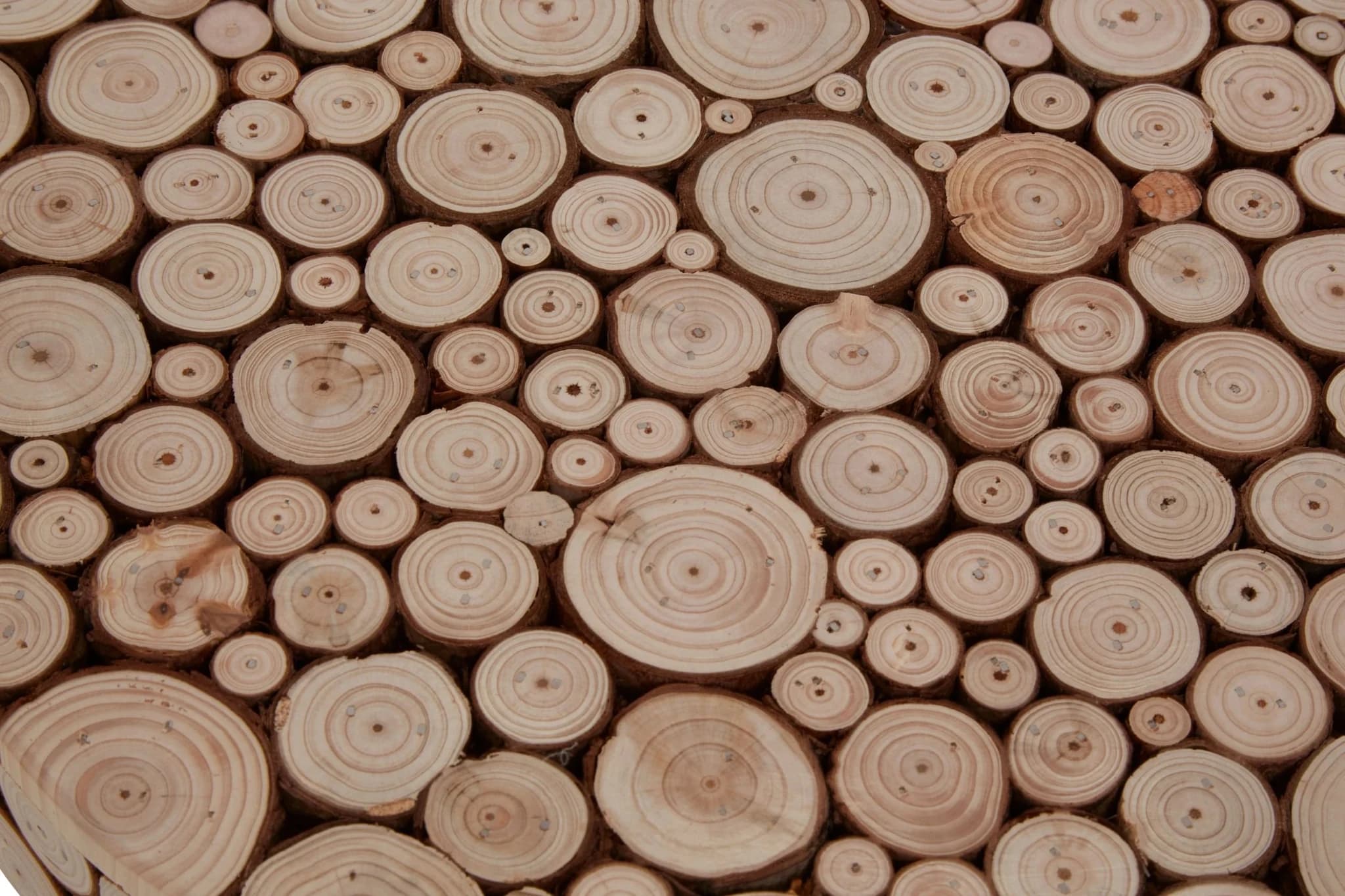 Lacuna Fir Wood Mosaic Disc Round Side Table - Tables, photo 7 of 8
