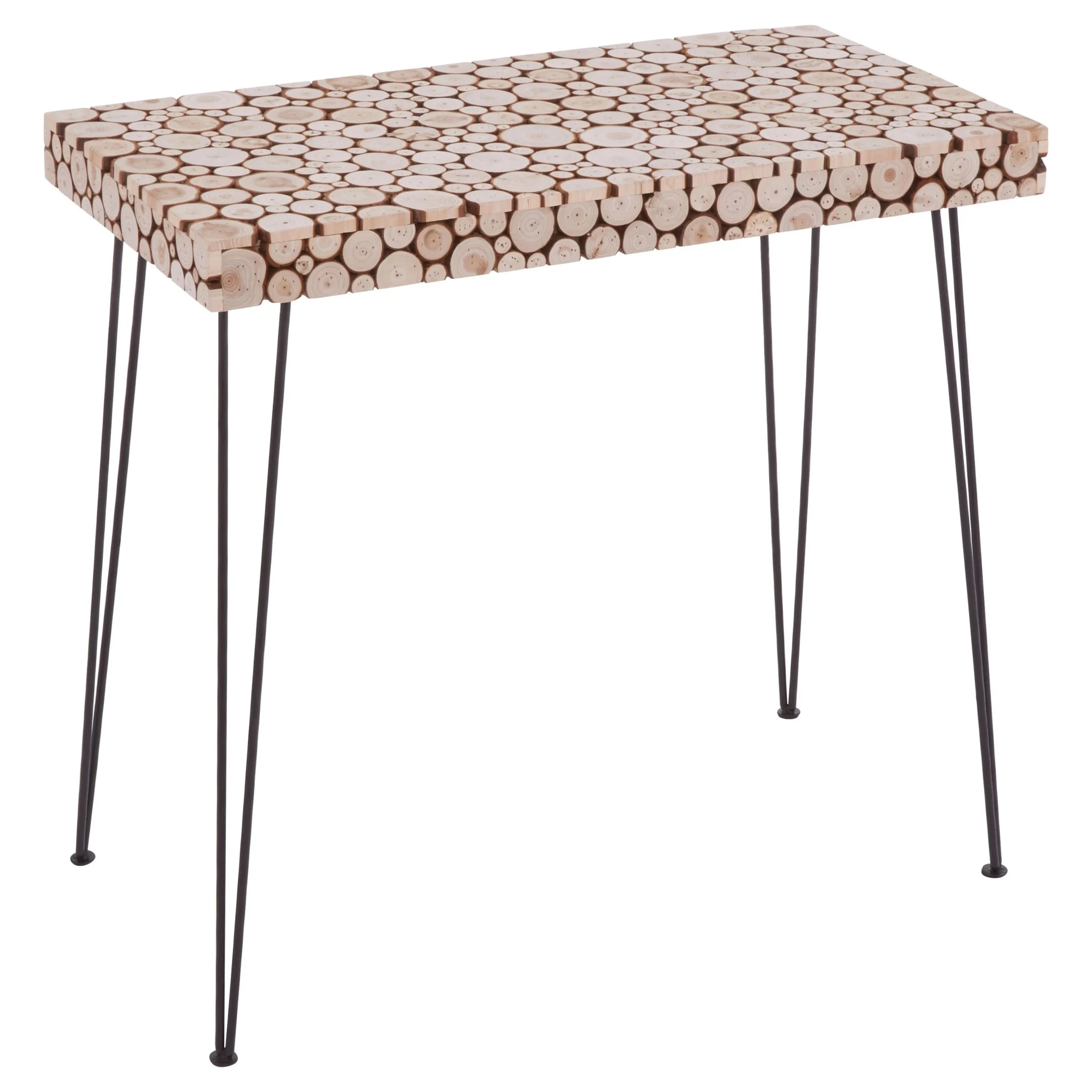 Lacuna Fir Wood Disc Mosaic Console Table - Tables, photo 3 of 5