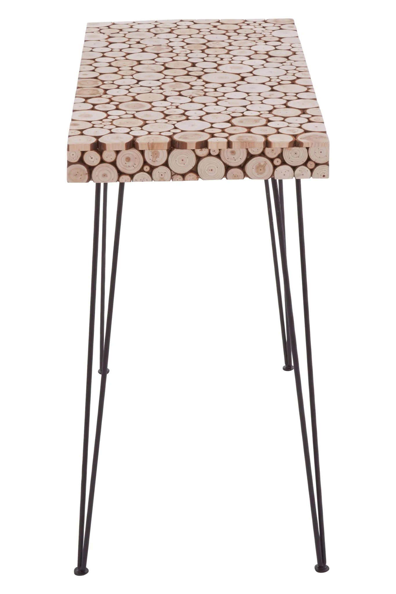 Lacuna Fir Wood Disc Mosaic Console Table - Tables, photo 2 of 5