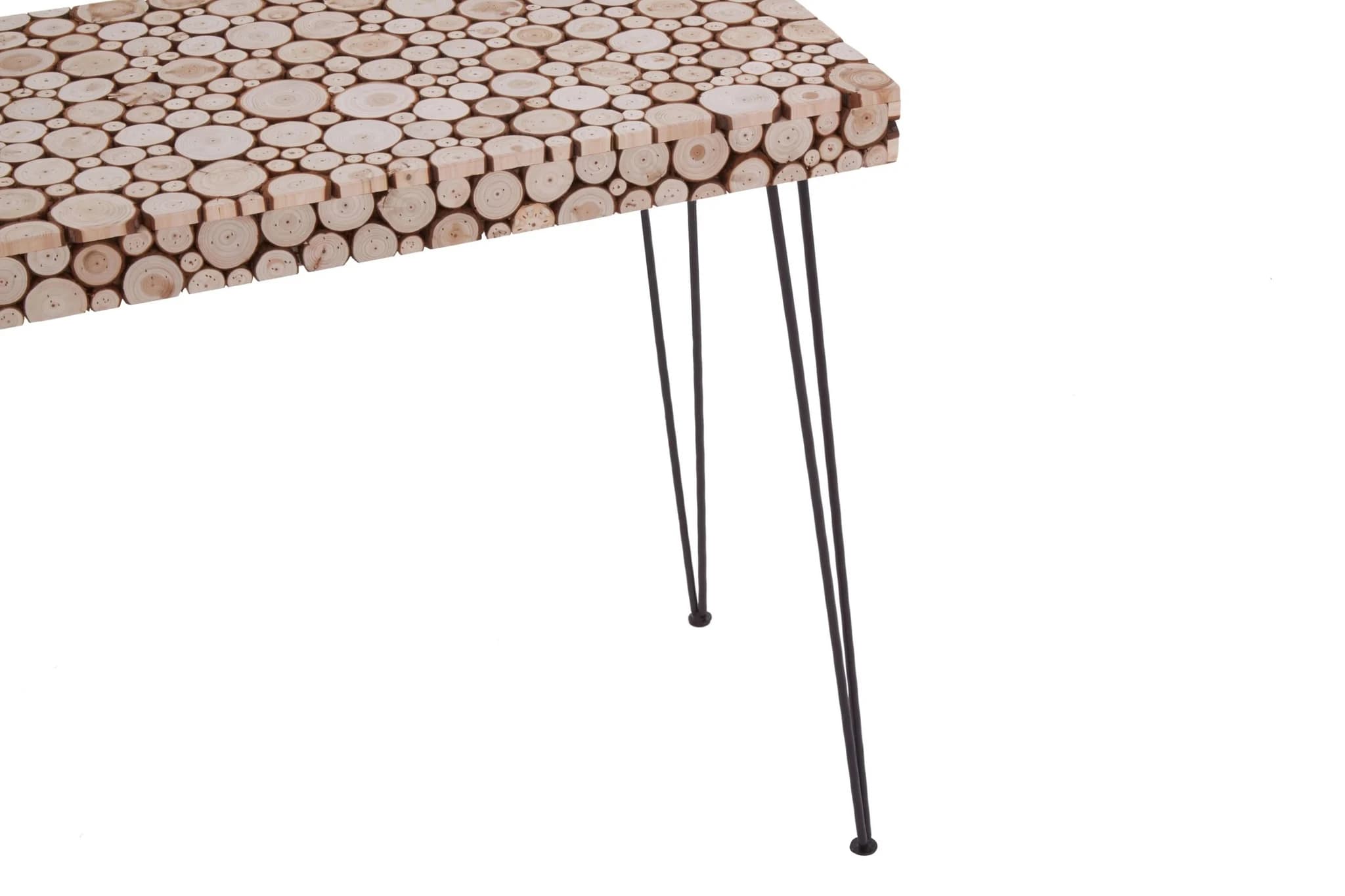 Lacuna Fir Wood Disc Mosaic Console Table - Tables, photo 4 of 5