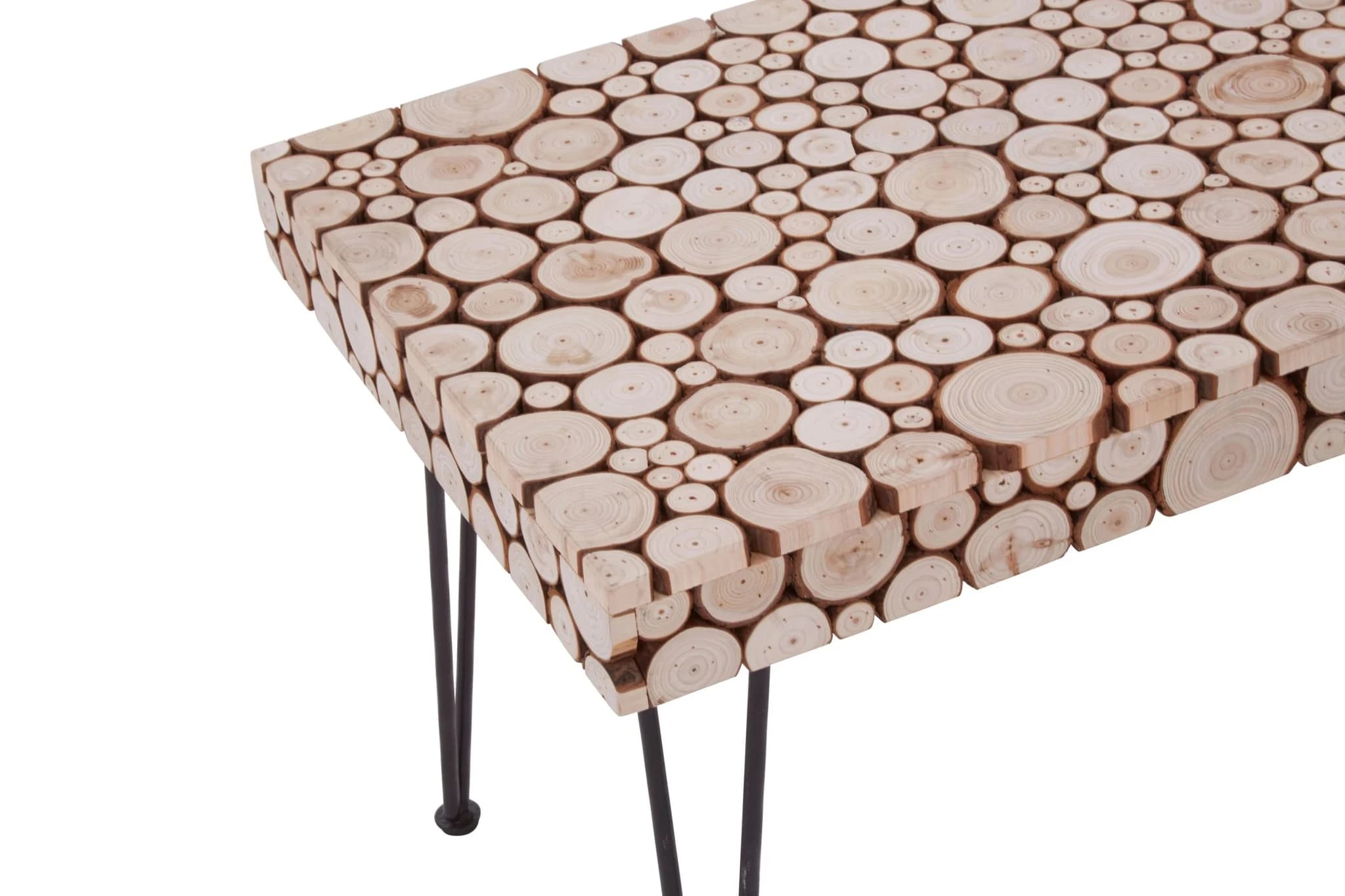 Lacuna Fir Wood Disc Mosaic Coffee Table - Tables, photo 6 of 8