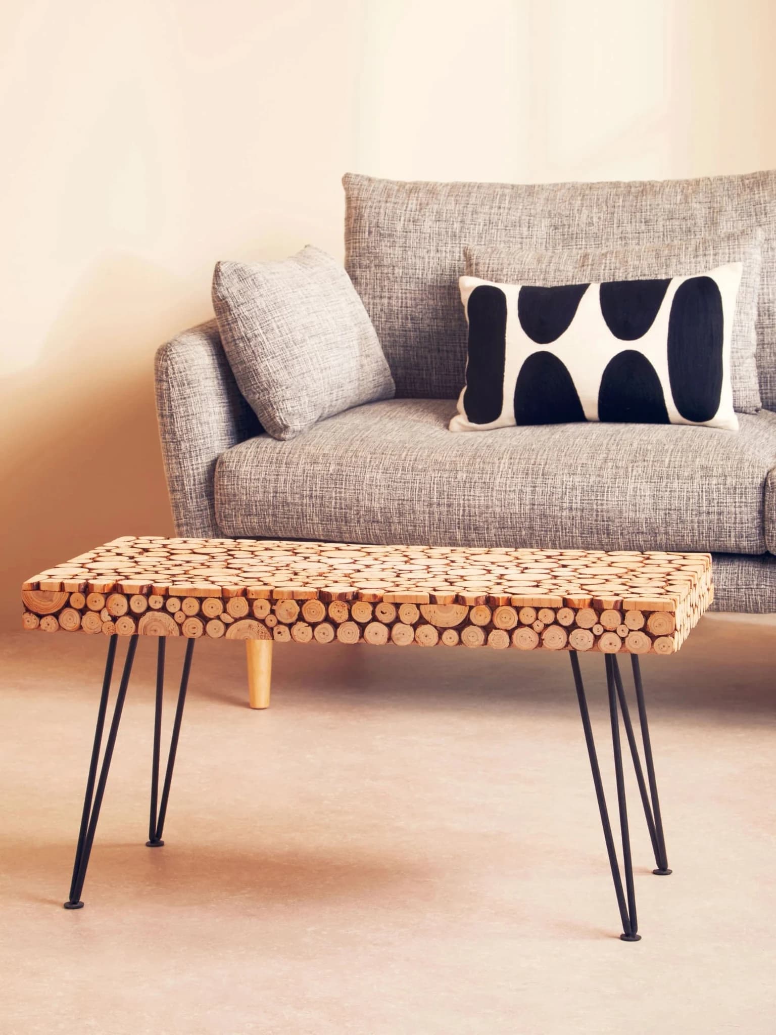 Lacuna Fir Wood Disc Mosaic Coffee Table - Tables, photo 3 of 8