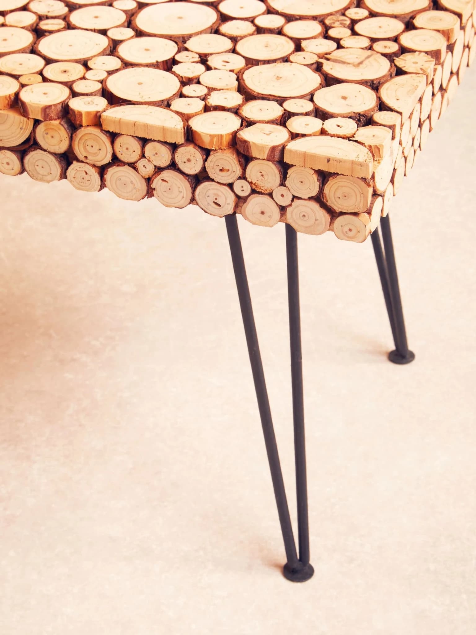 Lacuna Fir Wood Disc Mosaic Coffee Table - Tables, photo 2 of 8