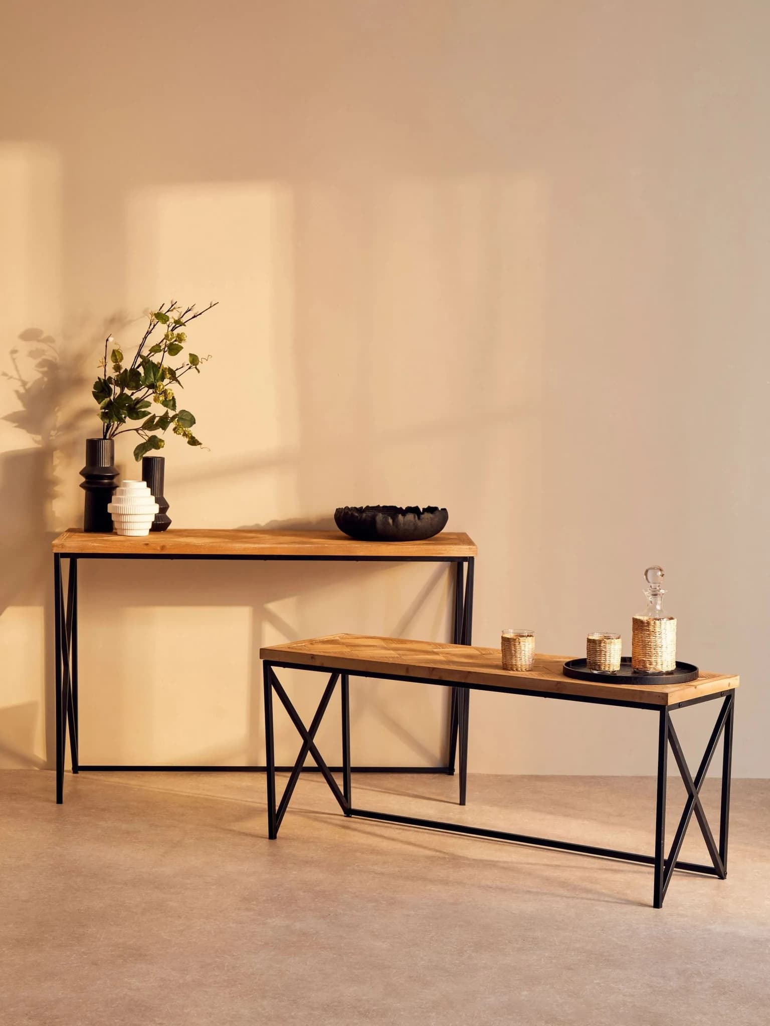 Kickford Parquet Fir Wood Coffee Table - Tables, photo 6 of 8