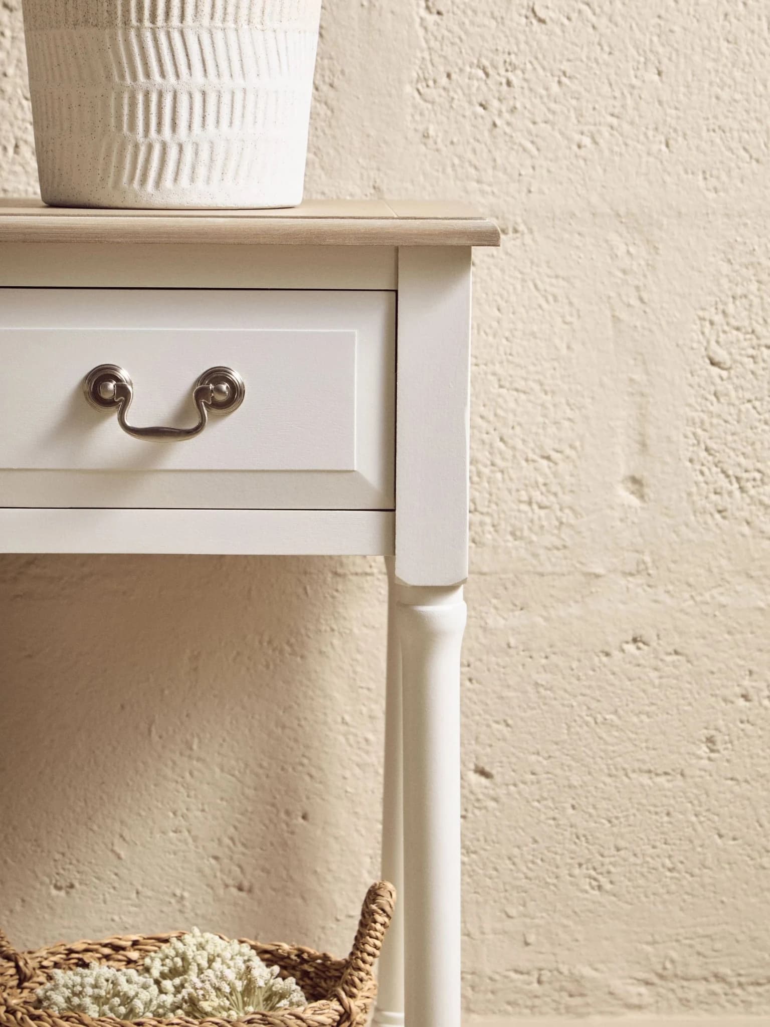 Heritage One Drawer Ivory Wooden Side Table - Tables, photo 5 of 8