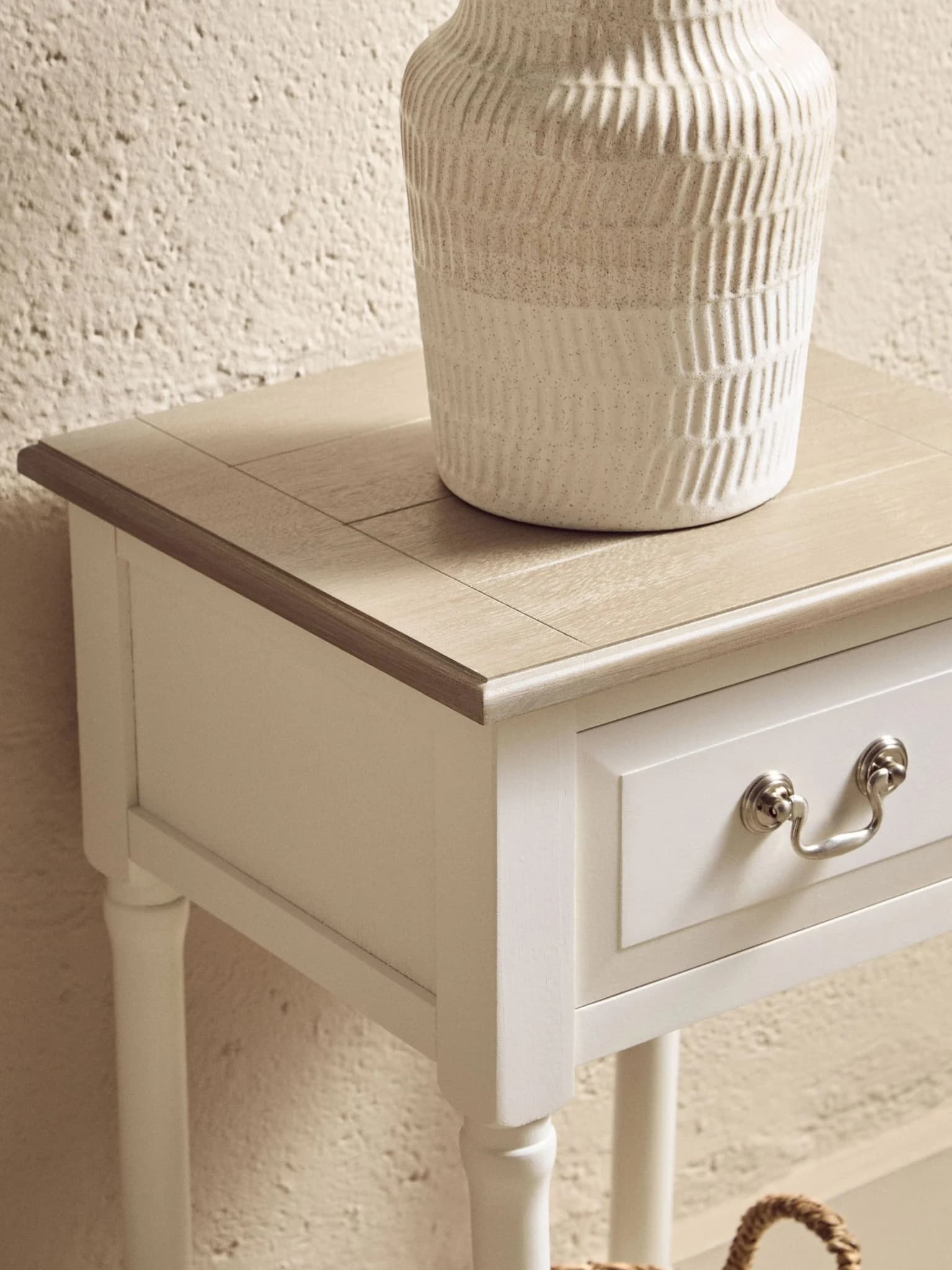Heritage One Drawer Ivory Wooden Side Table - Tables, photo 4 of 8