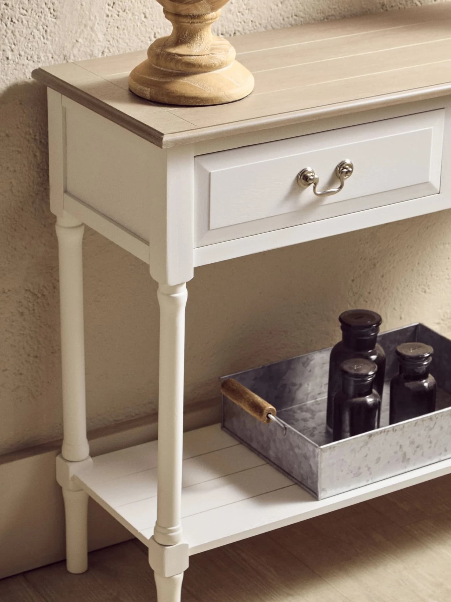 Heritage 2 Drawer White Rectangular Wooden Console Table - Tables, photo 4 of 8