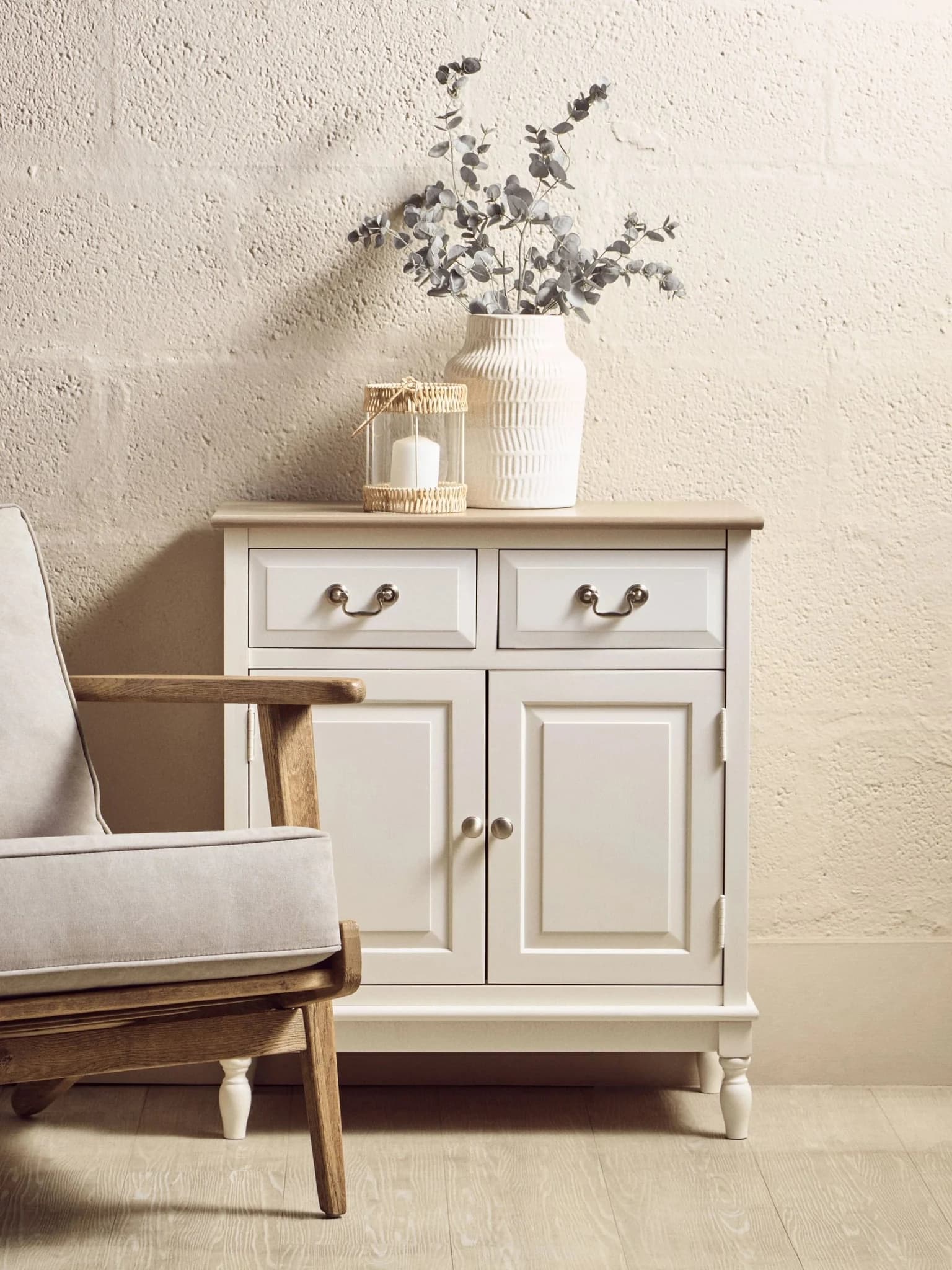 Heritage 2 Drawer White Wooden Sideboard - Bookcases & shelving, photo 6 of 8
