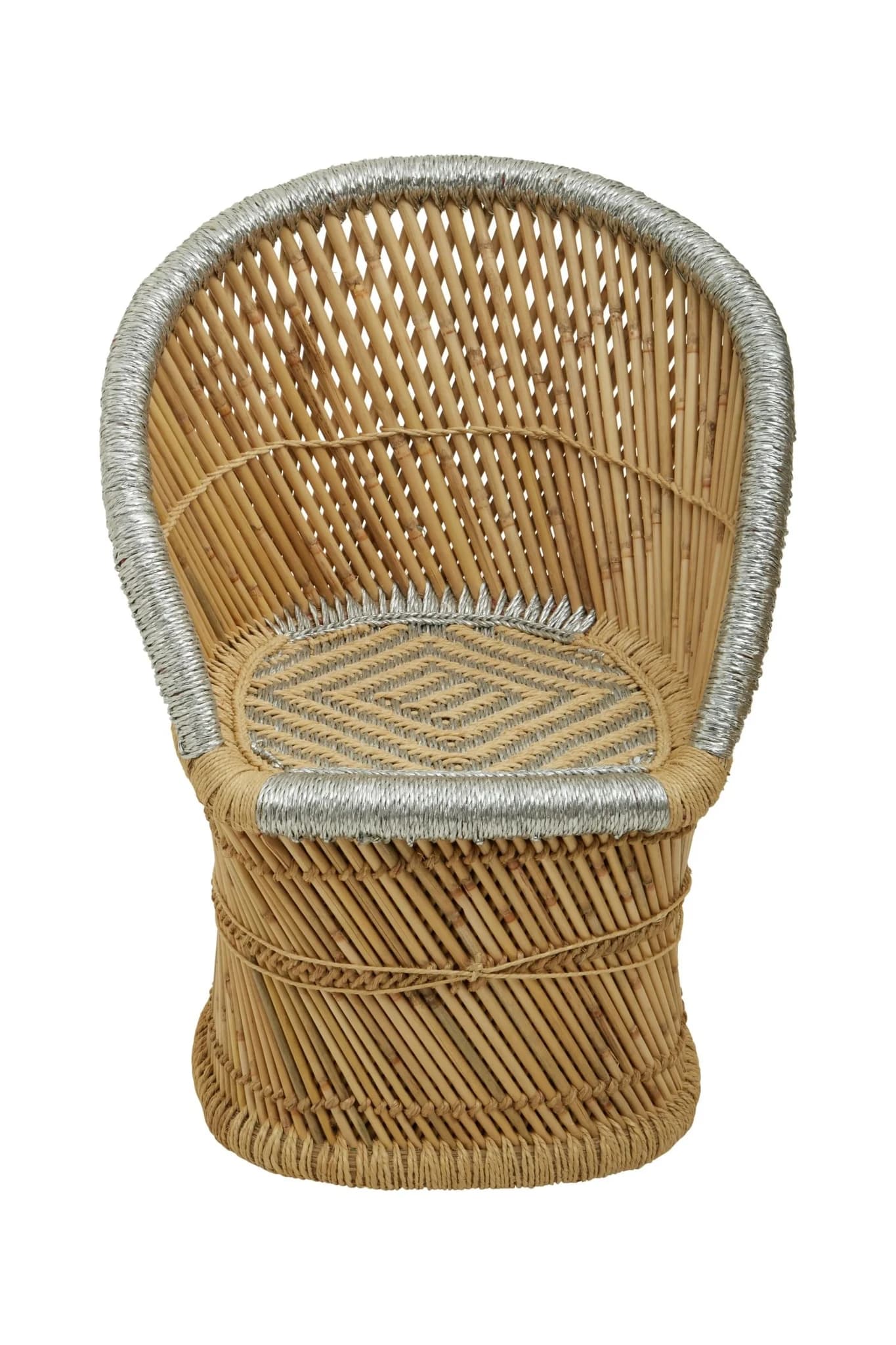 Rowan Natural And Grey Woven Bamboo Chair And Stool Set - Seating, photo 4 of 8