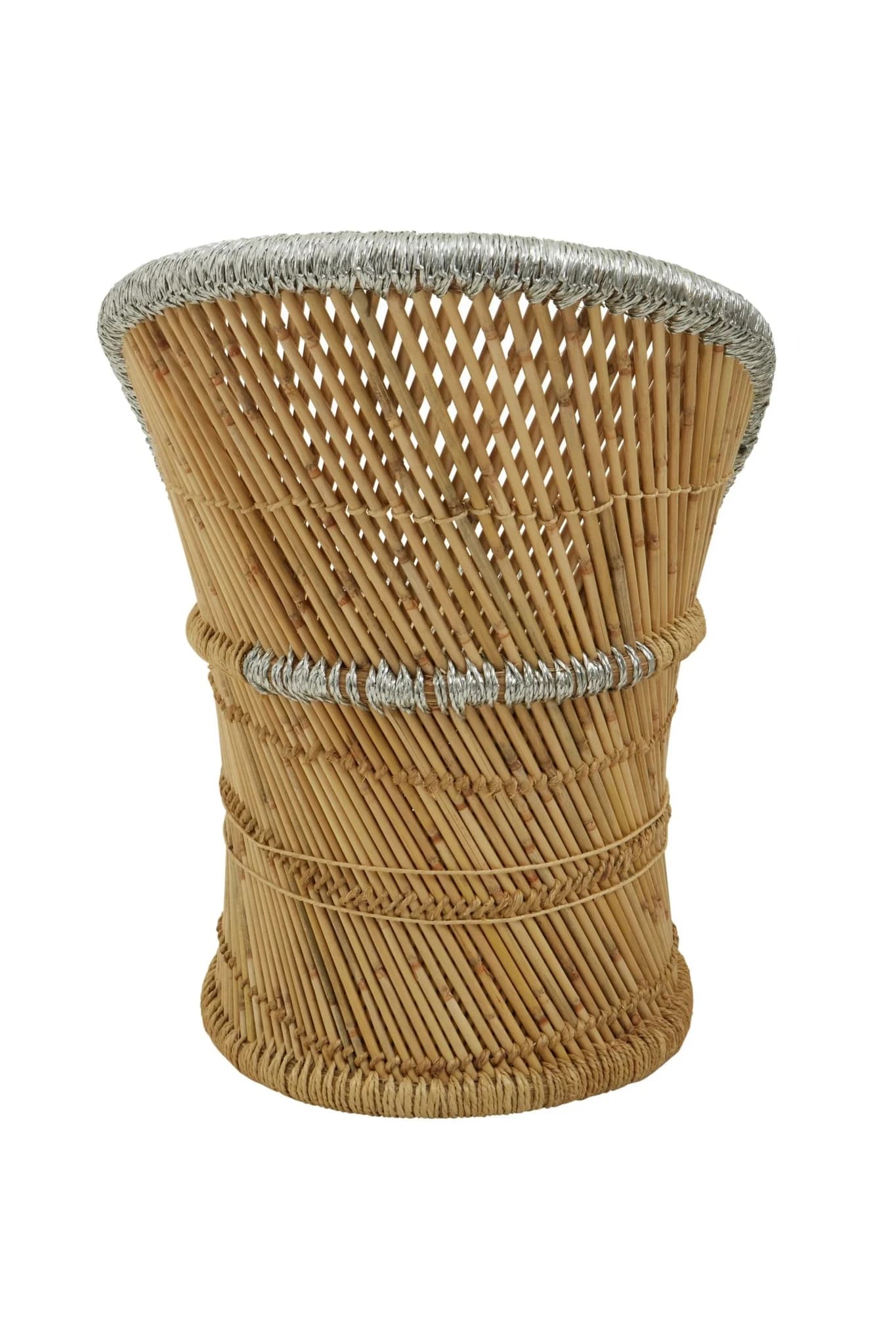 Rowan Natural And Grey Woven Bamboo Chair And Stool Set - Seating, photo 3 of 8
