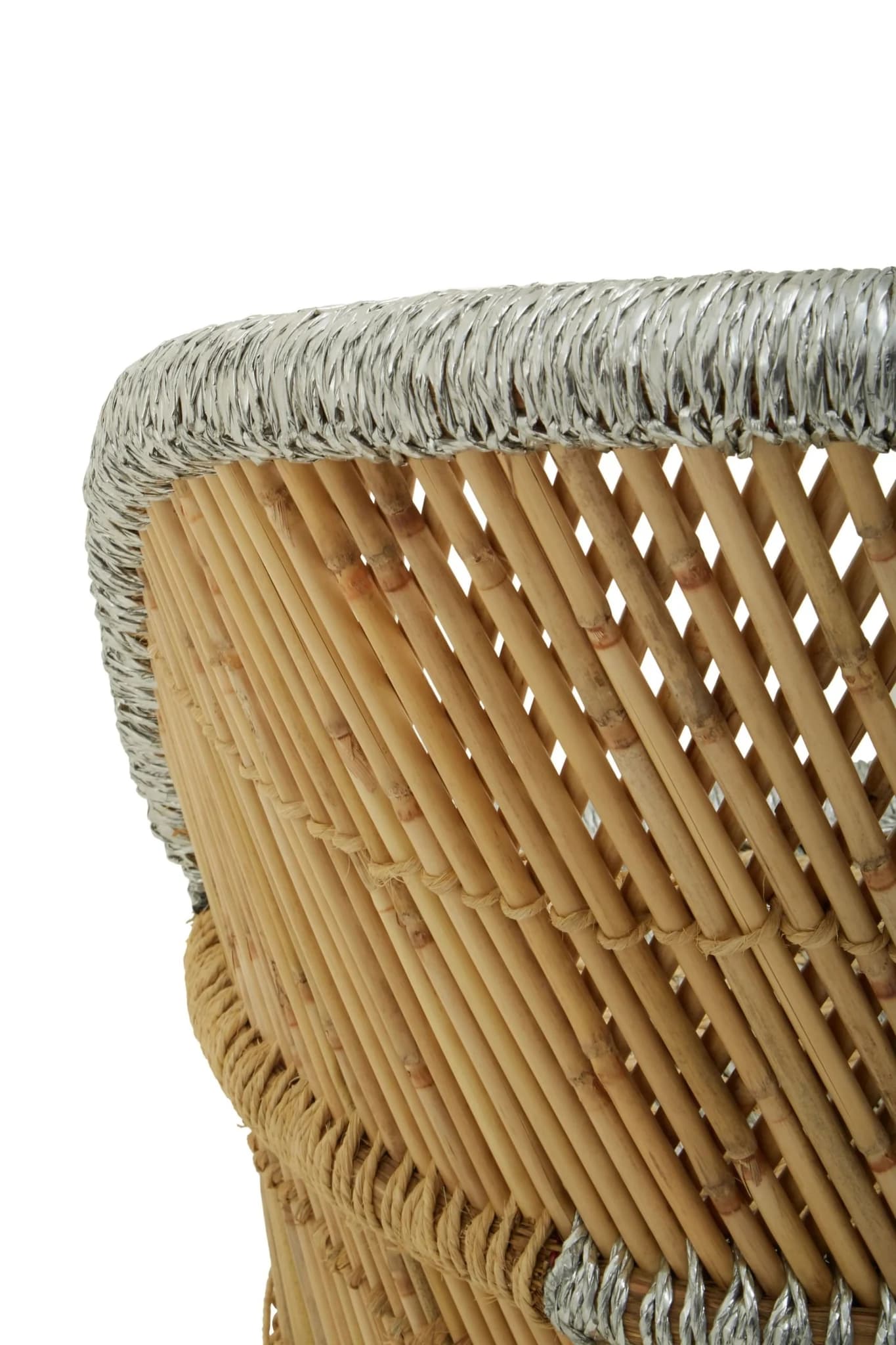 Rowan Natural And Grey Woven Bamboo Chair And Stool Set - Seating, photo 8 of 8