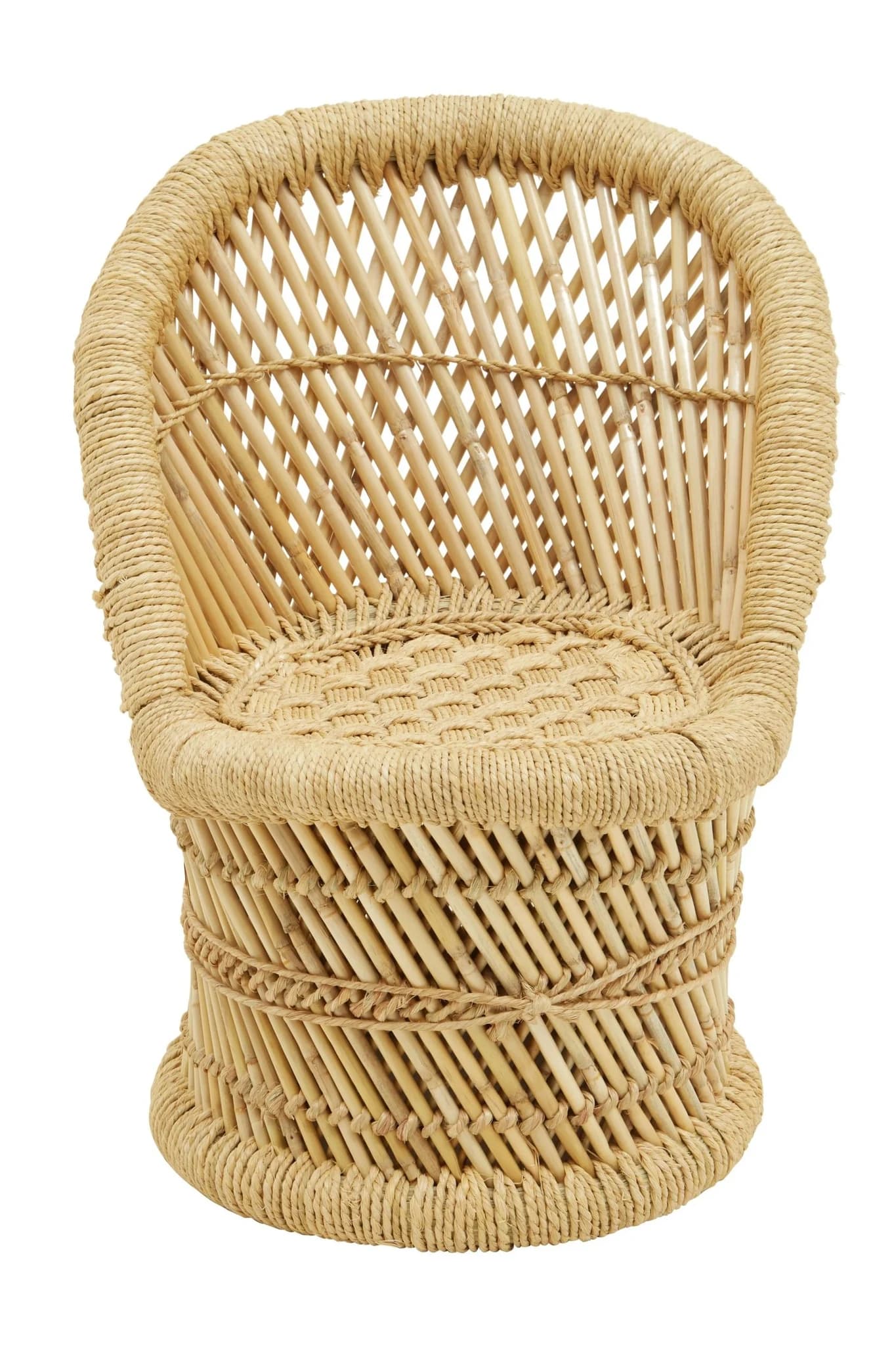 Rowan Childrens Natural Woven Bamboo Chair And Stool Set - Seating, photo 6 of 8