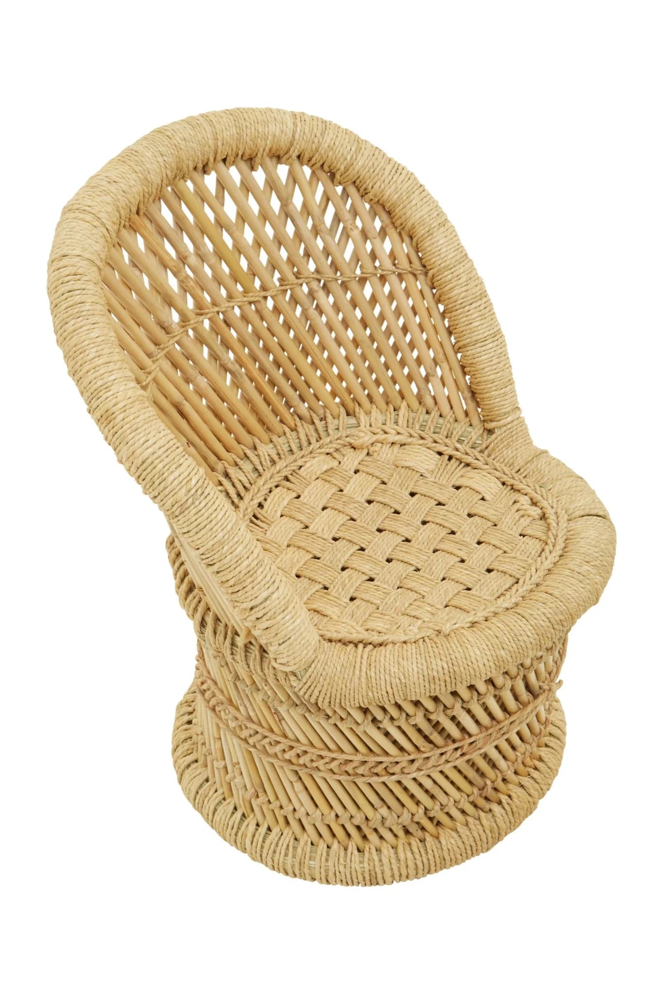 Rowan Childrens Natural Woven Bamboo Chair And Stool Set - Seating, photo 5 of 8