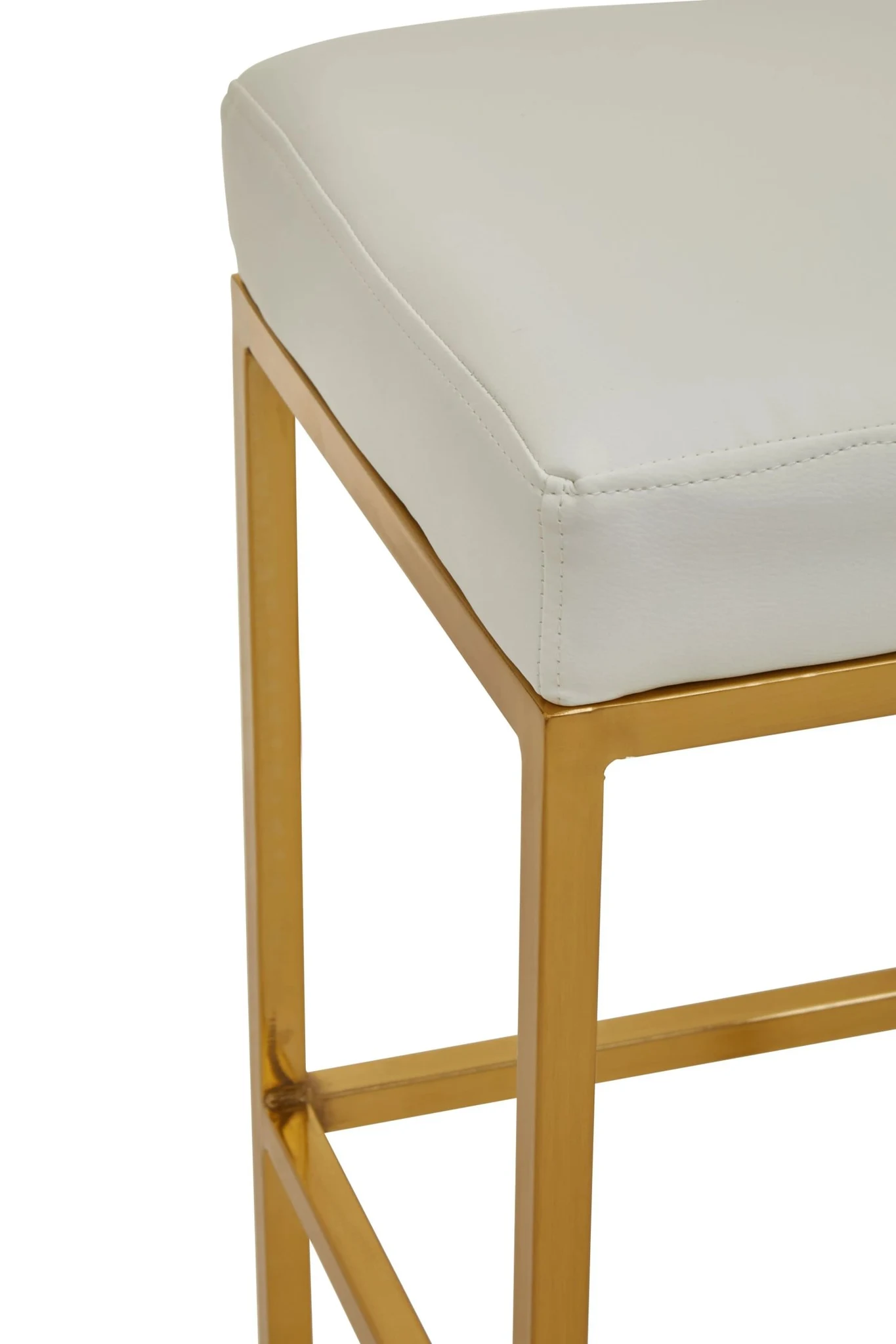 Baina White And Gold Finish Bar Stool - Seating, photo 6 of 6