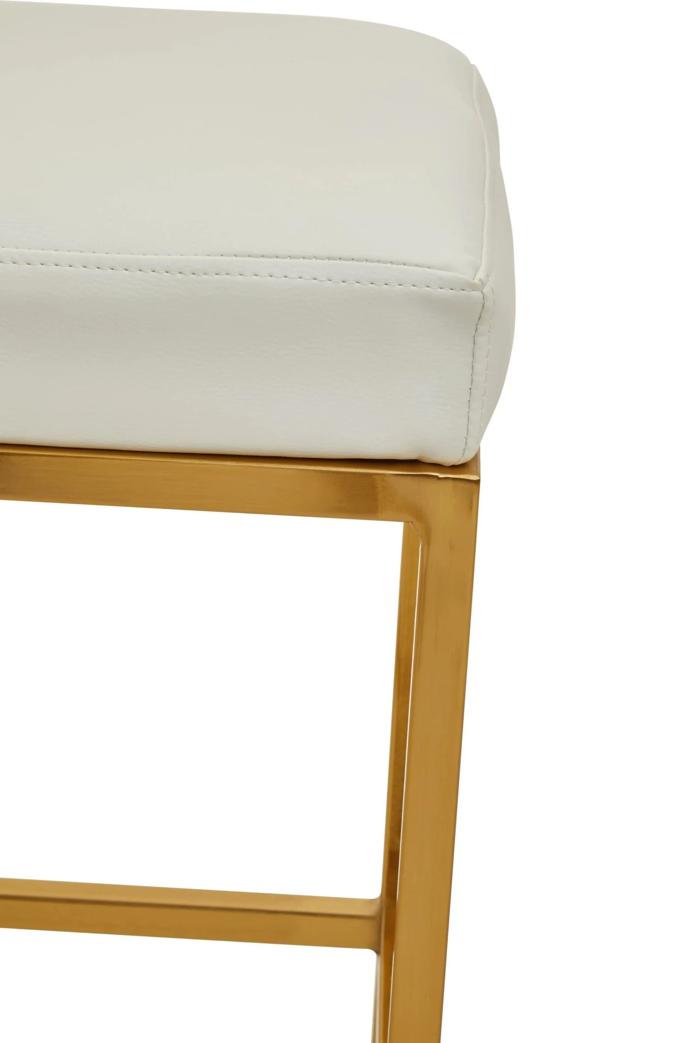 Baina White And Gold Finish Bar Stool - Seating, photo 4 of 6