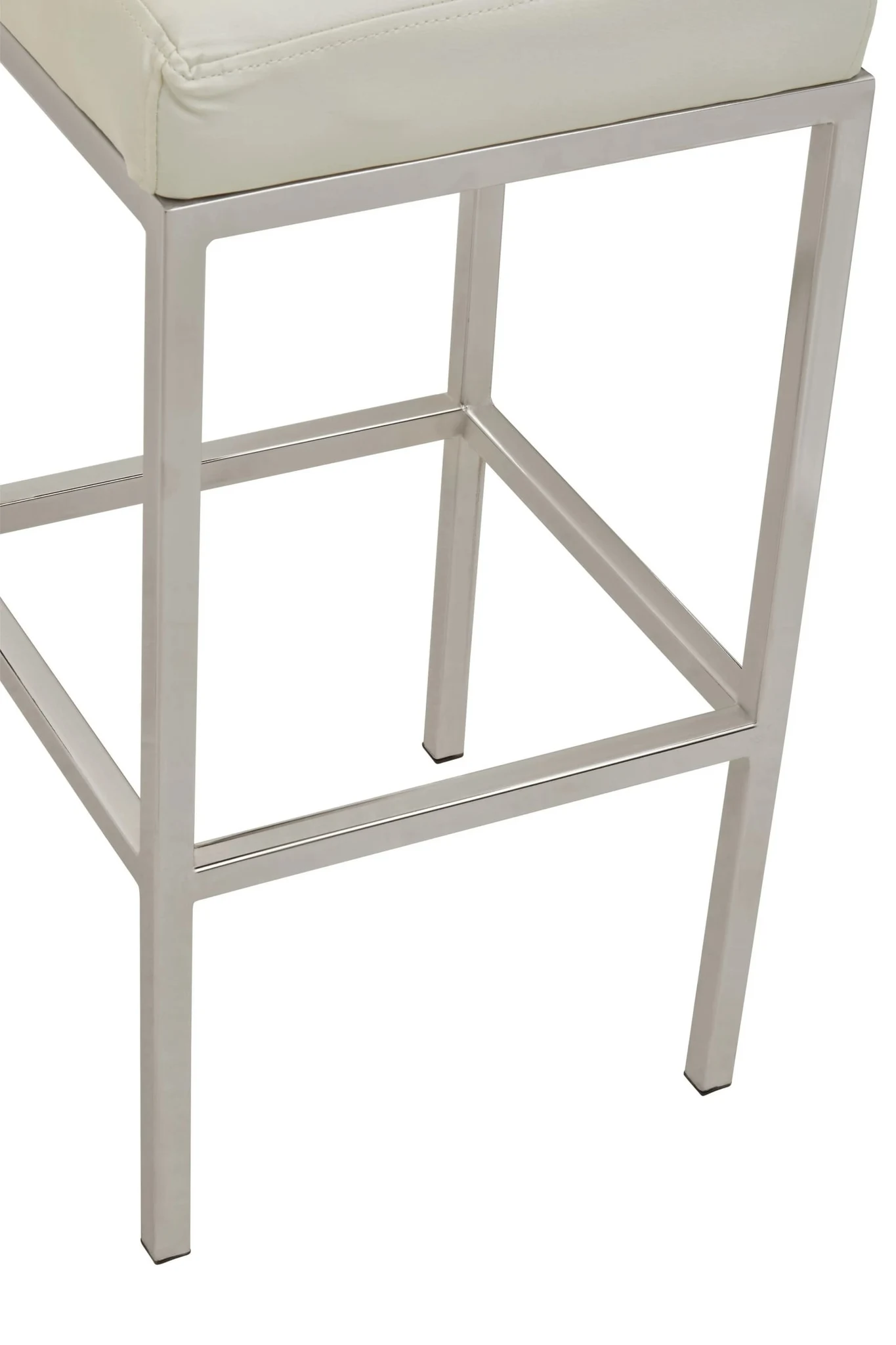 Baina White And Chrome Finish Bar Stool - Seating, photo 5 of 6