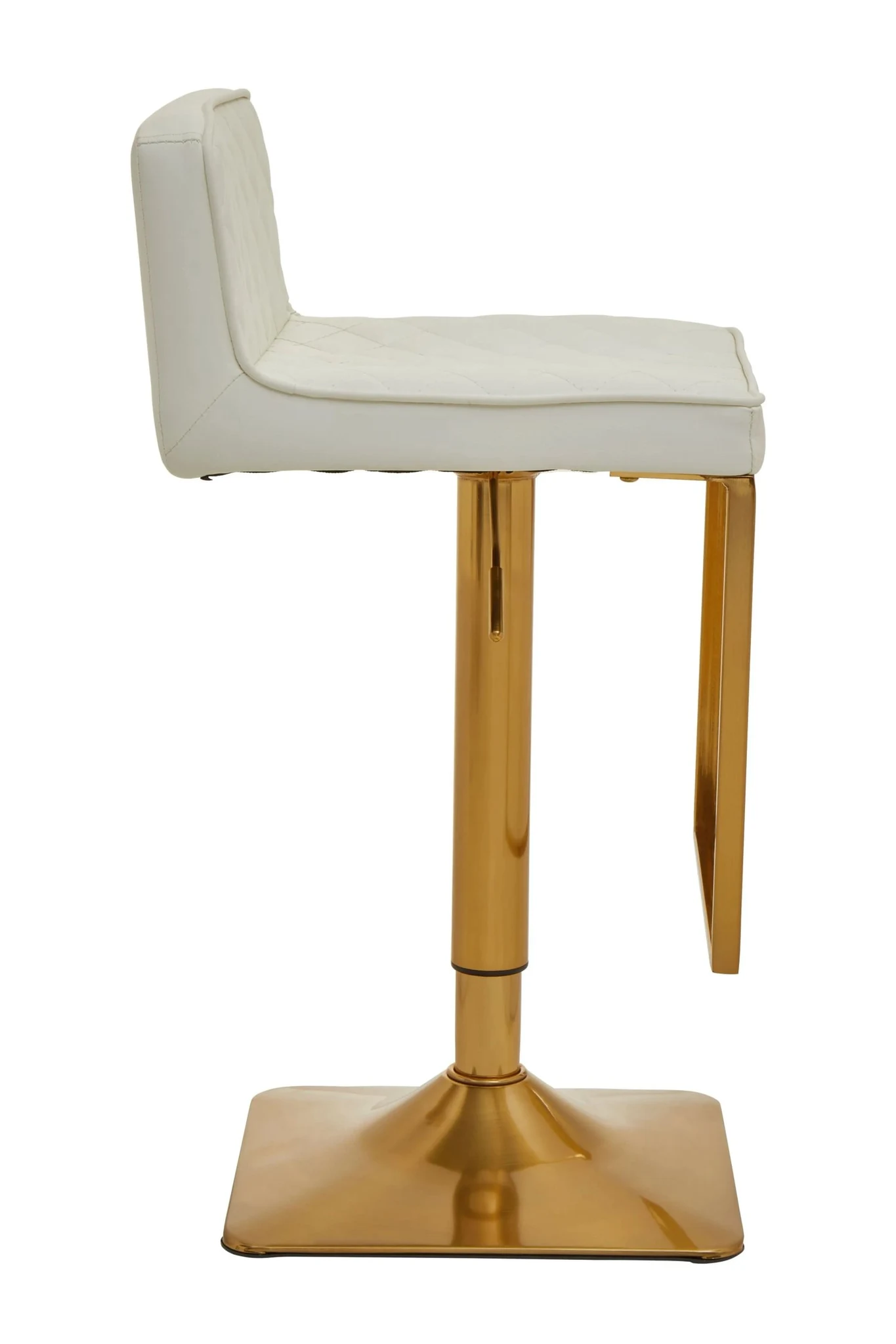 Baina White And Gold Bar Stool With Square Base - Seating, photo 3 of 8