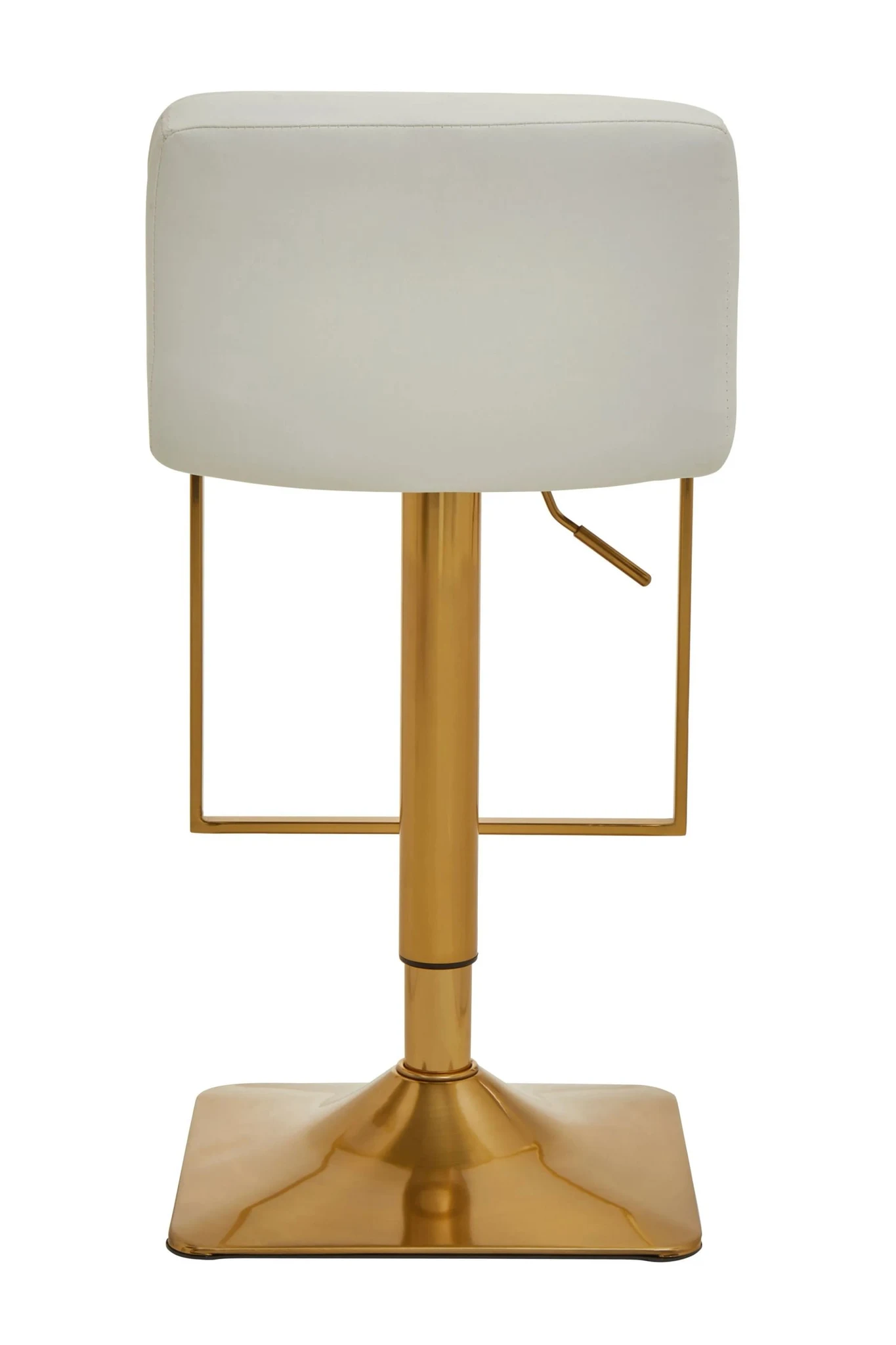 Baina White And Gold Bar Stool With Square Base - Seating, photo 2 of 8